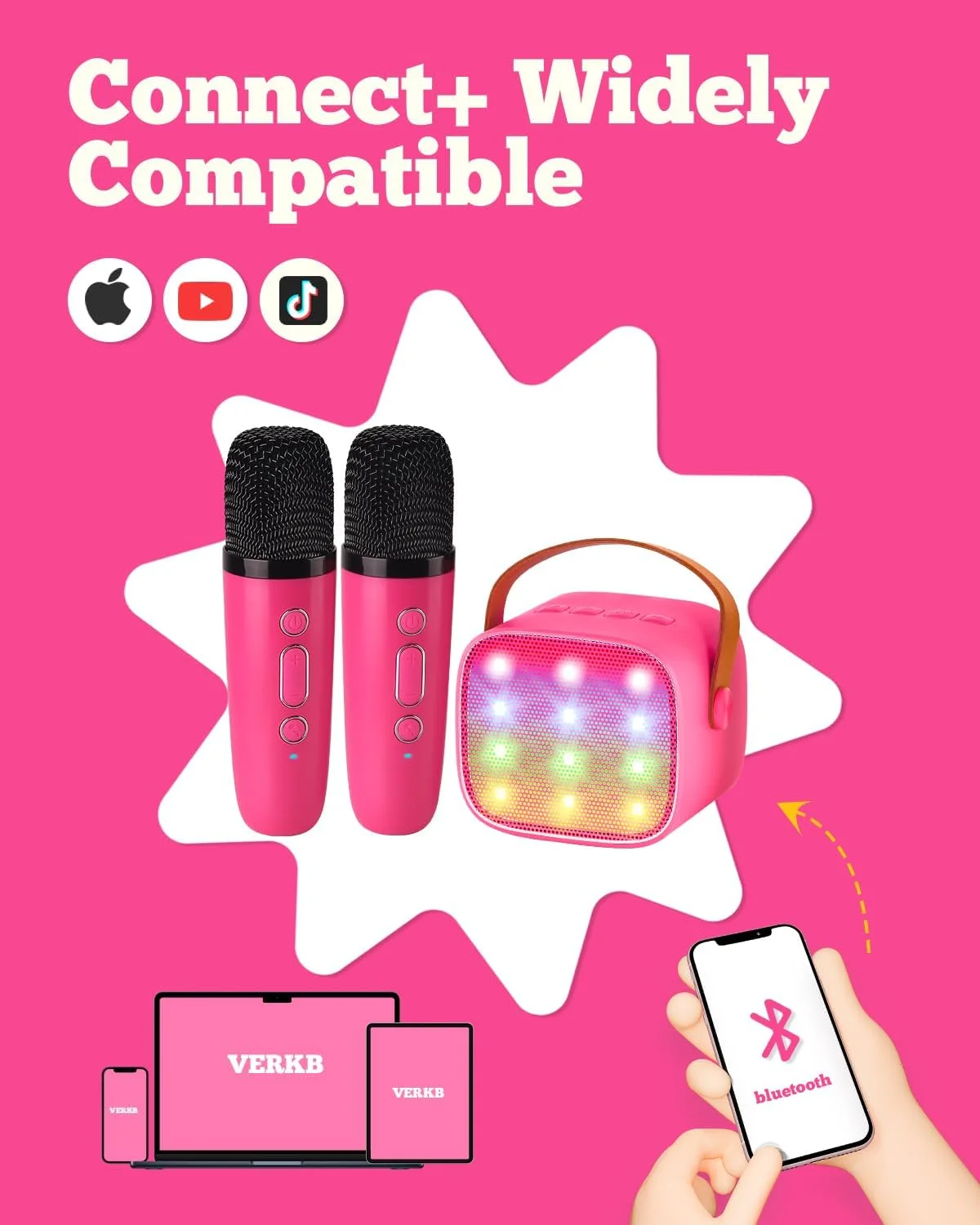 دستگاه کارائوکه کوچک با 2 میکروفون بی سیم برای کودکان، اسباب بازی های دخترانه و پسرانه، بلندگوی بلوتوث قابل حمل هدیه برای دختران 4 5 6 7 8 ساله (قرمز گل رز) دستگاه کارائوکه کوچک با 2 میکروفون بی سیم برای کودکان، اسباب بازی های دخترانه و پسرانه، بلندگوی بلوتوث قابل حمل هدیه برای دختران 4 5 6 7 8 ساله (قرمز گل رز)