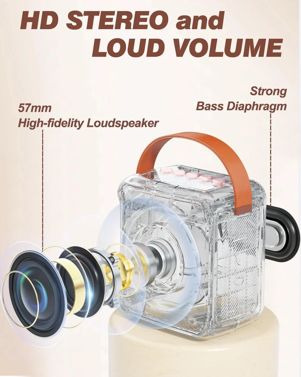 دستگاه کارائوکه کوچک برای کودکان و بزرگسالان، اسپیکر بلوتوث قابل حمل با 2 میکروفون بی سیم، مجموعه اسپیکر میکروفون با چراغ های دیسکو LED برای مهمانی خانگی، هدیه تولد برای دختران و پسران (صورتی) دستگاه کارائوکه کوچک برای کودکان و بزرگسالان، اسپیکر بلوتوث قابل حمل با 2 میکروفون بی سیم، مجموعه اسپیکر میکروفون با چراغ های دیسکو LED برای مهمانی خانگی، هدیه تولد برای دختران و پسران (صورتی)