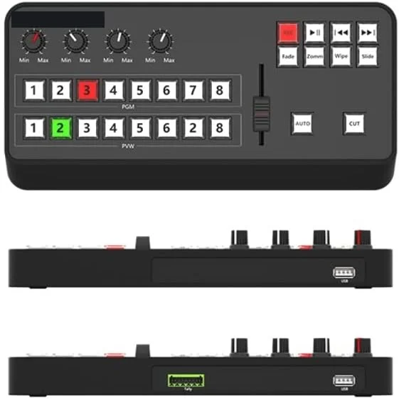 میکسر ویدیو چند فرمتی، مینی سوئیچر ویدیو، پنل کنترل MIDI2.0، تخته سوئیچ ضبط ویدیو برای پخش تلویزیونی (با خروجی Tally)