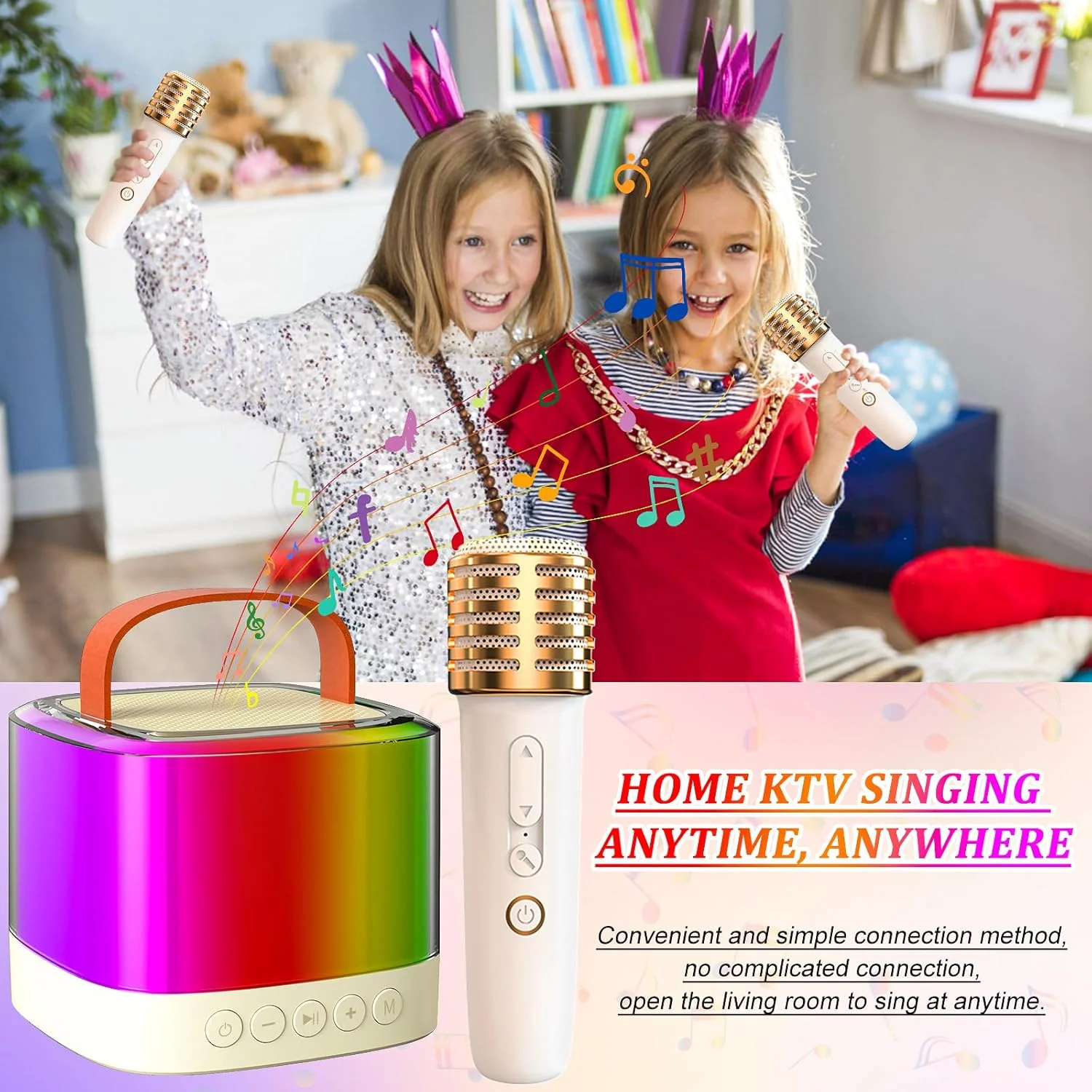دستگاه کارائوکه کوچک با 2 میکروفون بی سیم، بلندگوی کارائوکه بلوتوث قابل حمل با حالت های نورپردازی خیره کننده، هدیه تولد اسباب بازی برای بزرگسالان و کودکان، مهمانی خانوادگی دختران و پسران دستگاه کارائوکه کوچک با 2 میکروفون بی سیم، بلندگوی کارائوکه بلوتوث قابل حمل با حالت های نورپردازی خیره کننده، هدیه تولد اسباب بازی برای بزرگسالان و کودکان، مهمانی خانوادگی دختران و پسران