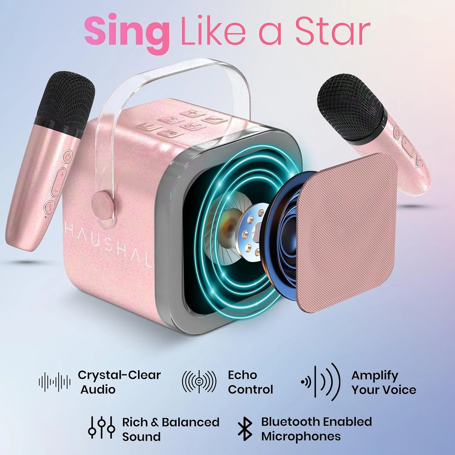 دستگاه مینی کارائوکه با 2 میکروفون بی سیم برای کودکان، نوجوانان و بزرگسالان، اسپیکر بلوتوث کوچک قابل حمل با میکروفون، کارائوکه برای مهمانی کودکان و نوجوانان، هدیه تولد دستگاه مینی کارائوکه با 2 میکروفون بی سیم برای کودکان، نوجوانان و بزرگسالان، اسپیکر بلوتوث کوچک قابل حمل با میکروفون، کارائوکه برای مهمانی کودکان و نوجوانان، هدیه تولد