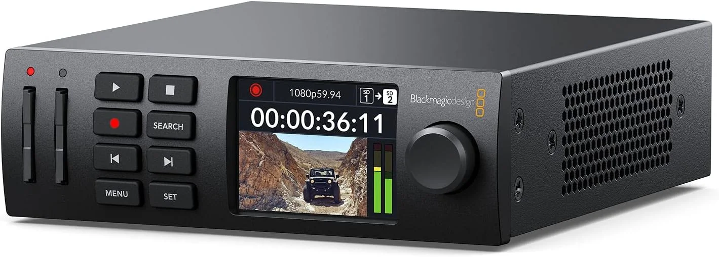 ضبط کننده بلک مجیک دیزاین HyperDeck Studio HD Mini به همراه کابل برق 1.8 متری و بسته 5 عددی بست کمربندی