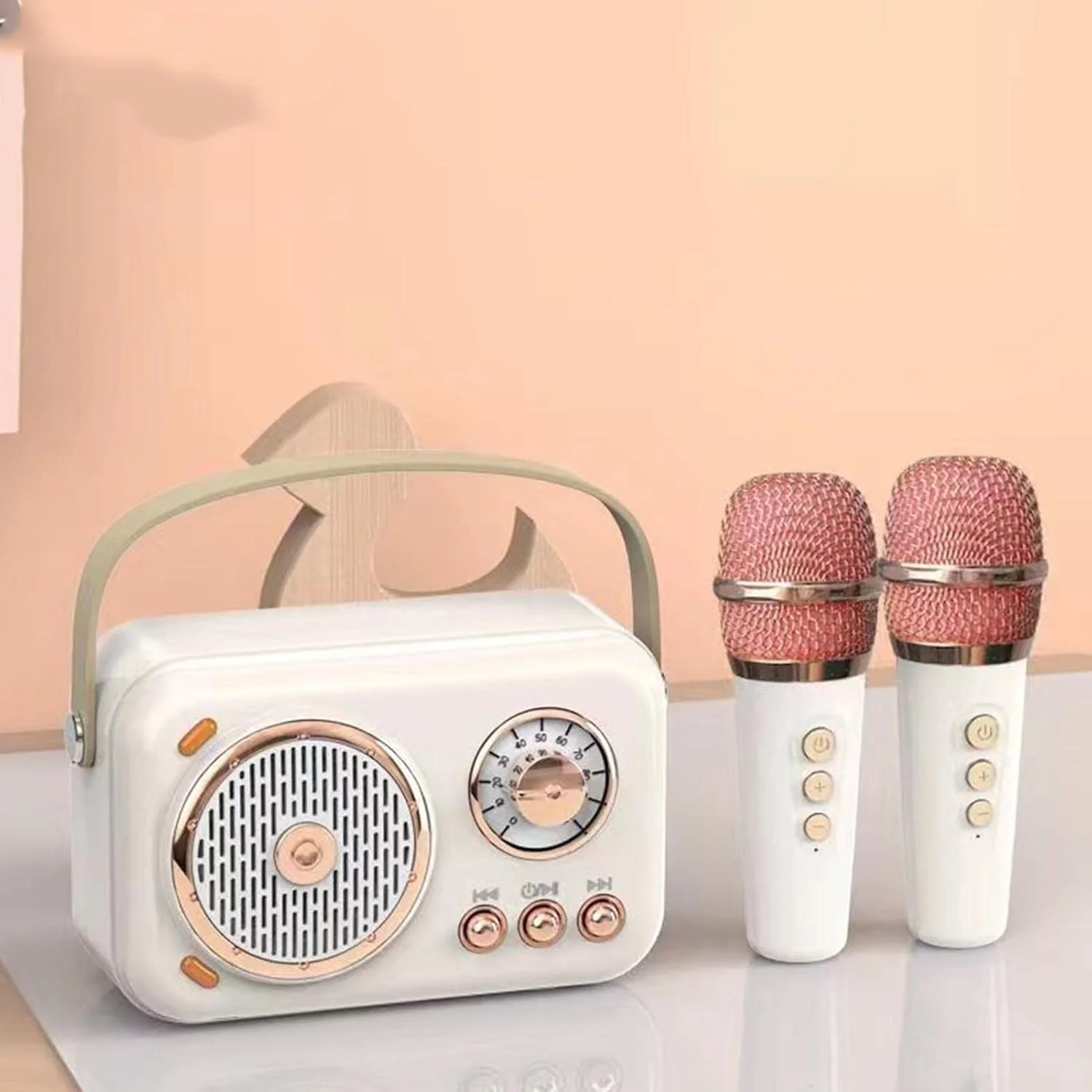 دستگاه کارائوکه بلوتوث Zhed برای بزرگسالان و کودکان، 1 میکروفون کارائوکه بی سیم و 2 میکروفون سیمی، بلندگوی بلوتوث رترو با دستگاه کارائوکه خانگی برای مهمانی های خانگی، هدیه تولد عالی