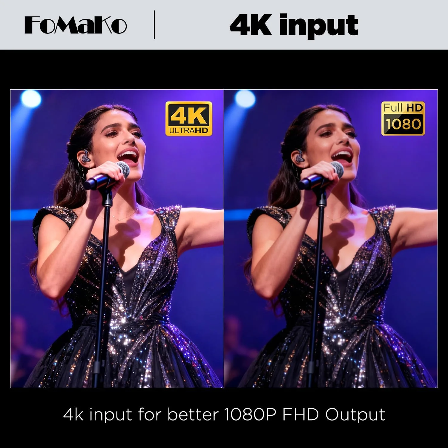 میکسر سوئیچر ویدیویی HDMI 4K فوماکو، صفحه نمایش 5.5 اینچی FHD LCD، سوئیچر پخش زنده HDMI 5 کاناله، ورودی HDMI 4K 60FPS، خروجی 1080p 60FPS، پشتیبانی از کنترلر PTZ، سوئیچر ویدیویی HDMI، M3