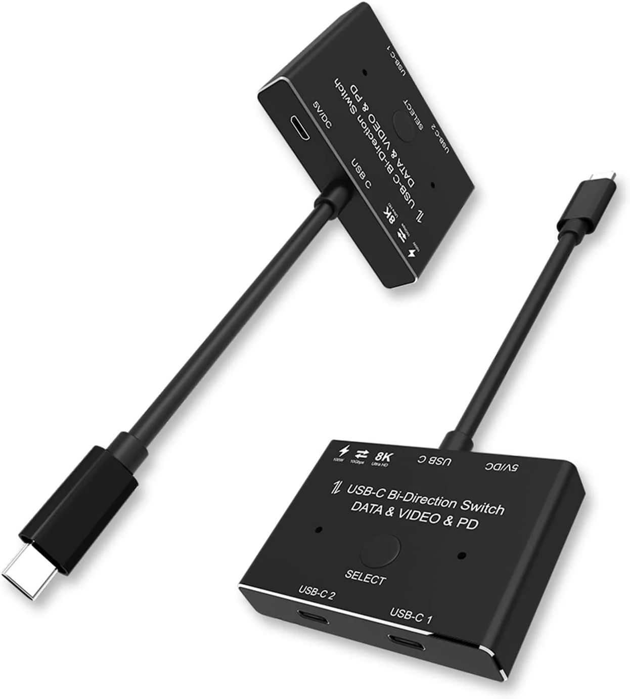 میکسر ویدیویی چند فرمتی CDFVFA 8K Type-C سوئیچ دو طرفه 1x2/2x1 سوئیچر داده و ویدیو USB 3.1 PD 100W اسپلیتر برای مانیتور کامپیوتر