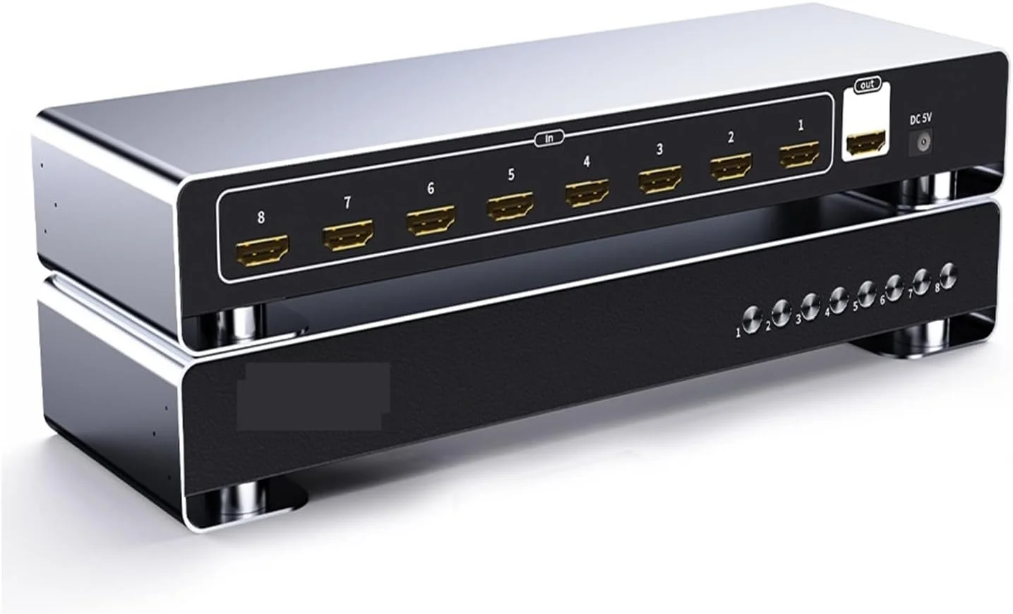 میکسر ویدیویی چند فرمتی CDFVFA سوئیچ 4K HDMI با 8 ورودی و 1 خروجی، سوئیچر ویدیویی 8 پورت برای اشتراک گذاری هاست، لپ تاپ، PS3/4/5، Xbox، مانیتور، تلویزیون و پروژکتور