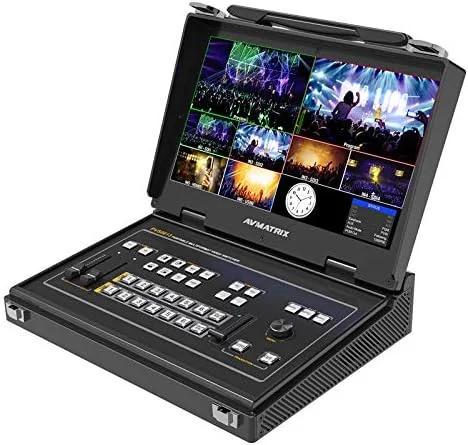 میکسر تصویر قابل حمل 6 کانال Avmatrix PVS0613 با 4 ورودی SDI و 2 ورودی HDMI و مانیتور LCD 13.3 اینچی FHD (PVS0613)