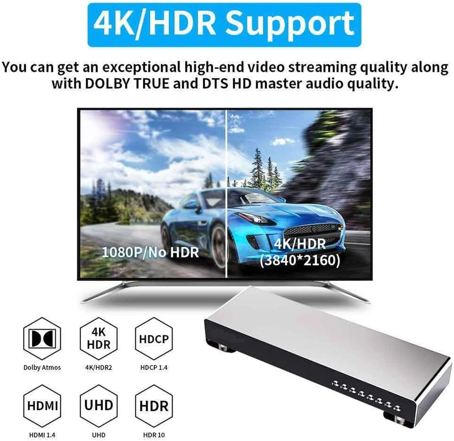 میکسر ویدیویی چند فرمتی CDFVFA سوئیچ 4K HDMI با 8 ورودی و 1 خروجی، سوئیچر ویدیویی 8 پورت برای اشتراک گذاری هاست، لپ تاپ، PS3/4/5، Xbox، مانیتور، تلویزیون و پروژکتور