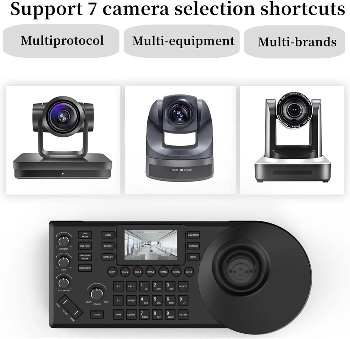 میکسر ویدیوئی سوئیچر استریم زنده کنترلر PTZ کیبورد جوی استیک برای کنفرانس ویدئویی کنترل دوربین PTZ (01#)