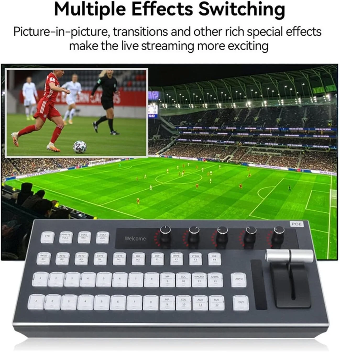 میکسر ویدیو چند فرمتی، پنل سوئیچر، کنسول دوربین فیلمبرداری برای پخش زنده، استیج، رویداد، کنفرانس (01#)
