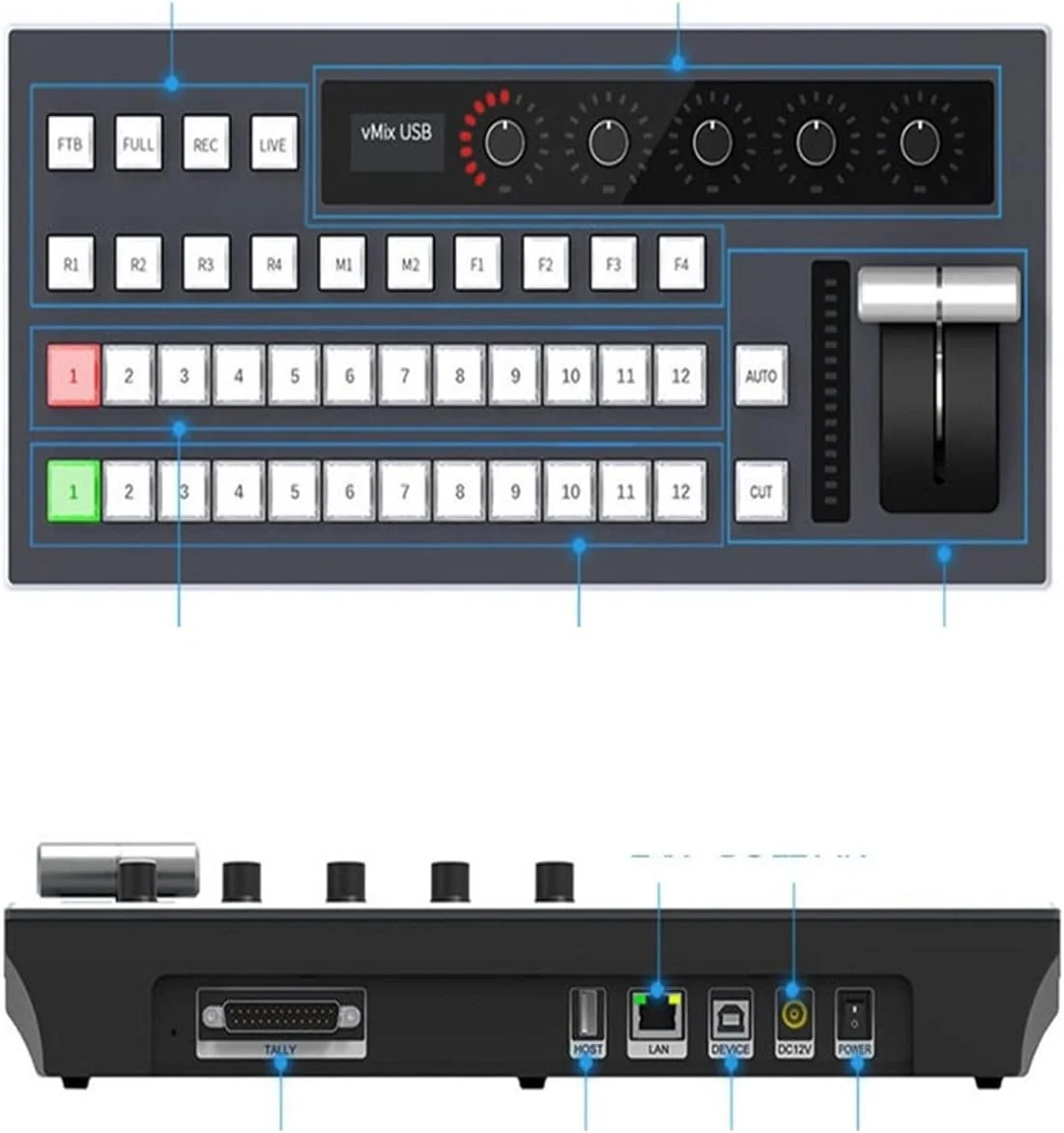 پنل میکسر و سوئیچر ویدیو چند فرمتی برای پخش زنده، استیج، رویداد، کنفرانس کلیسا (02#)