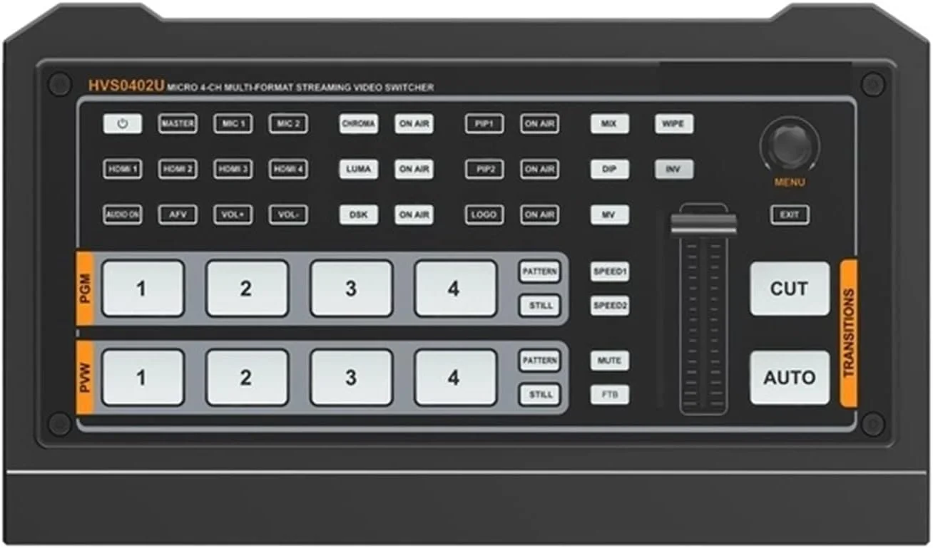 میکسر ویدئویی چند فرمتی HVS0402U HVS0403U PVS0403U سوئیچر ویدئویی 2 کانال SDI 2 کانال 4 کانال ورودی 2 کانال خروجی PGM (Hvs0402u)