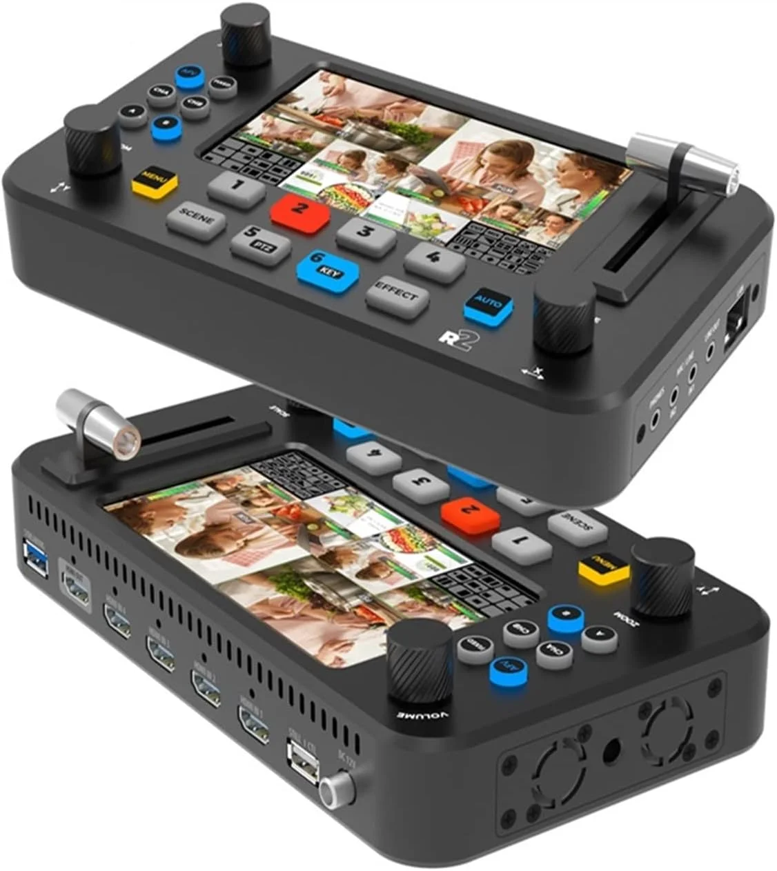 میکسر ویدیویی چند فرمتی، سوییچر میکسر ویدیویی چند دوربینه، پنل ایستگاه سوییچینگ پخش زنده راهنمای چند منظوره، کنترل دوربین PTZ، صفحه نمایش 5.5 اینچی