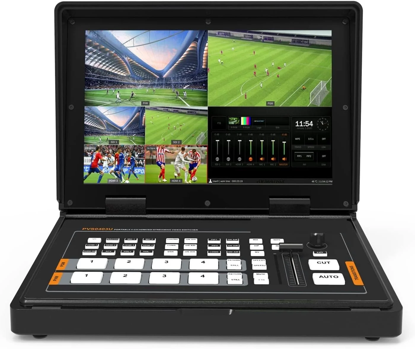 میکسر ویدئویی چند فرمتی HVS0402U HVS0403U PVS0403U سوئیچر ویدئویی 2 کانال SDI 2 کانال 4 کانال ورودی 2 کانال خروجی PGM (Hvs0402u)
