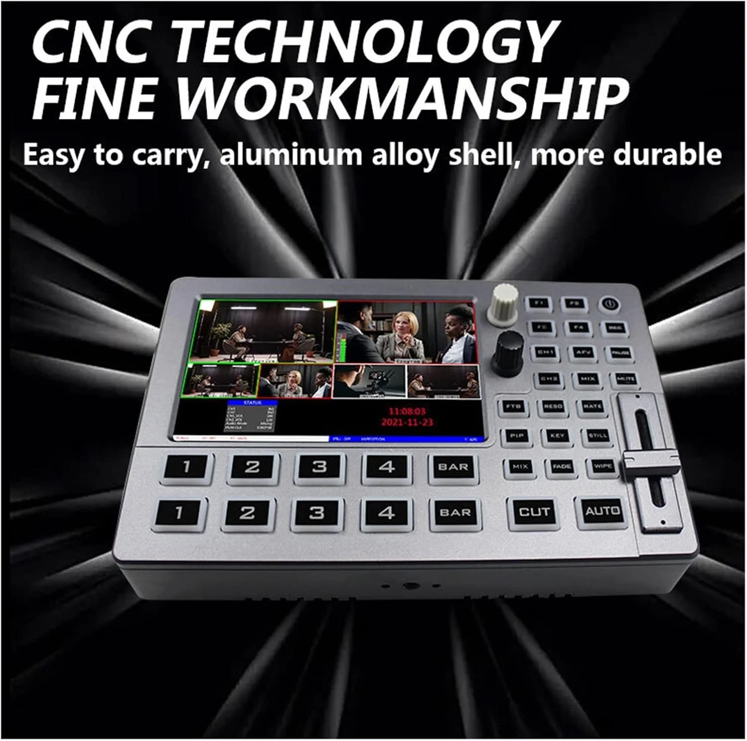 میکسر ویدیویی چند فرمتی HDS8101 HDS8107 HDS8301 سوئیچر ویدیو با نمایشگر 5 اینچی Full-HD LCD و 4 کانال ورودی HDMI با کیفیت بالا (Hds8301)