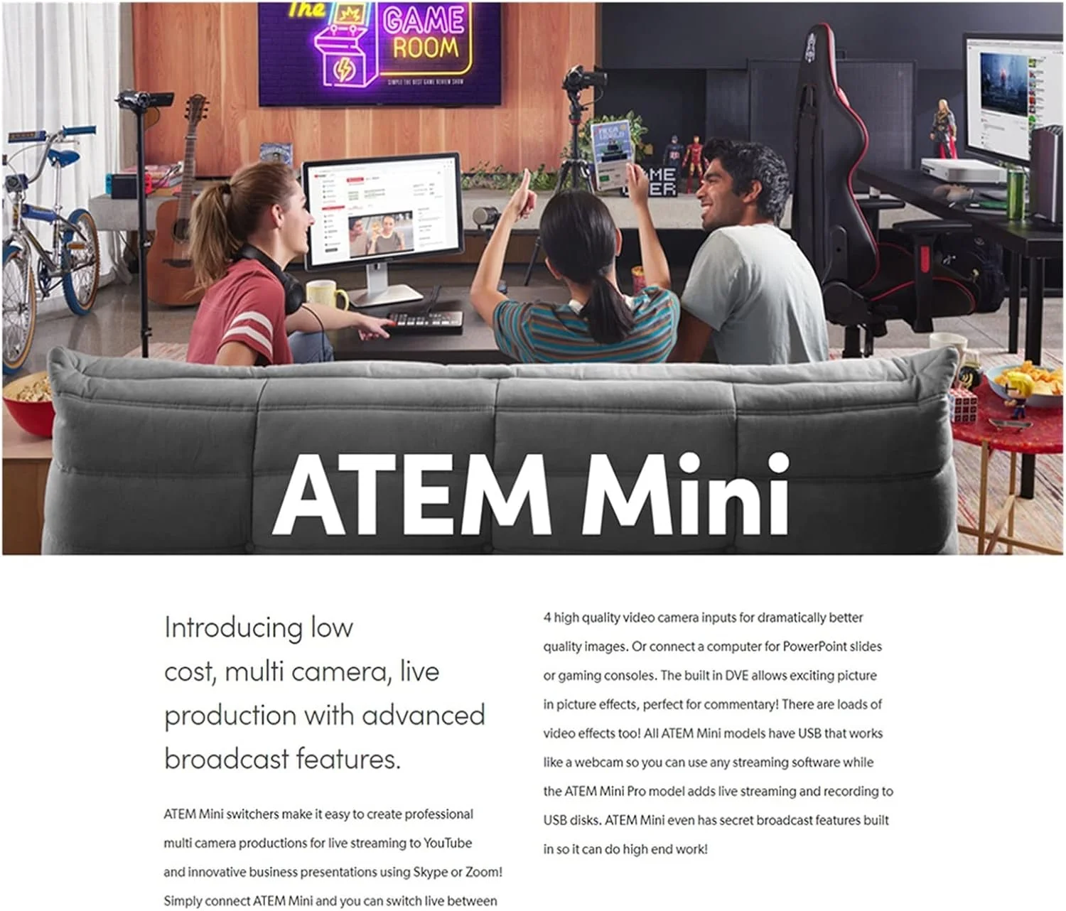 میکسر ویدئویی چند فرمتی، سوییچر پخش زنده، نمایش چندگانه و ضبط