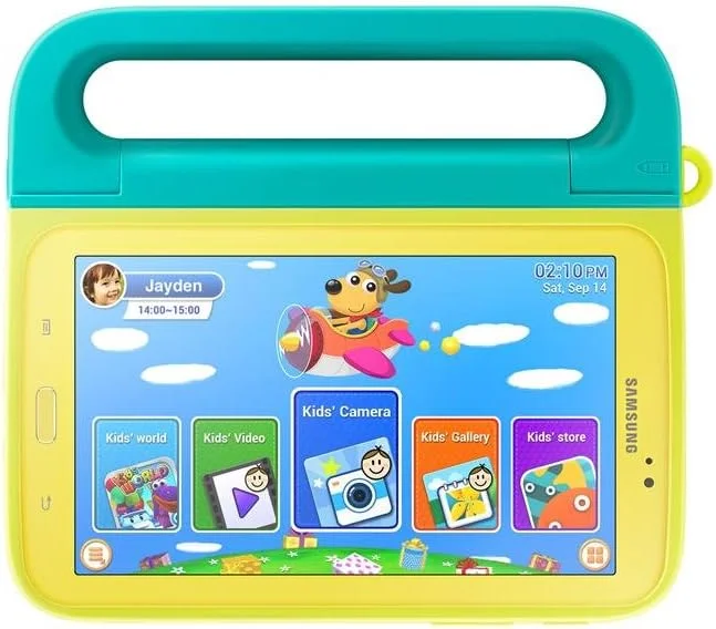 کیف محافظ سامسونگ با قلم استایلوس C-Pen برای تبلت 7.0 اینچی سامسونگ گلکسی تب 3 کودکان - سبز نعنایی/زرد