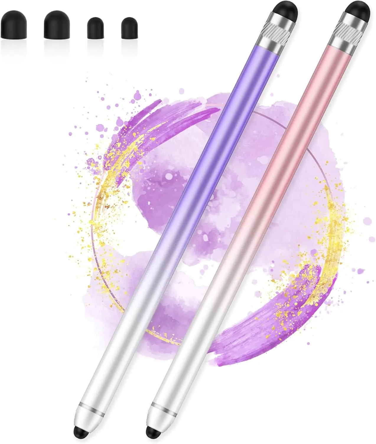 قلم لمسی برای صفحه نمایش لمسی، قلم لمسی خازنی با حساسیت بالا دو سر برای آیفون/آیپد/اندروید/سامسونگ/کامپیوتر/تبلت، قلم های لمسی جهانی AmberVec برای صفحه نمایش لمسی، 2 عدد - صورتی، بنفش قلم لمسی برای صفحه نمایش لمسی، قلم لمسی خازنی با حساسیت بالا دو سر برای آیفون/آیپد/اندروید/سامسونگ/کامپیوتر/تبلت، قلم های لمسی جهانی AmberVec برای صفحه نمایش لمسی، 2 عدد - صورتی، بنفش