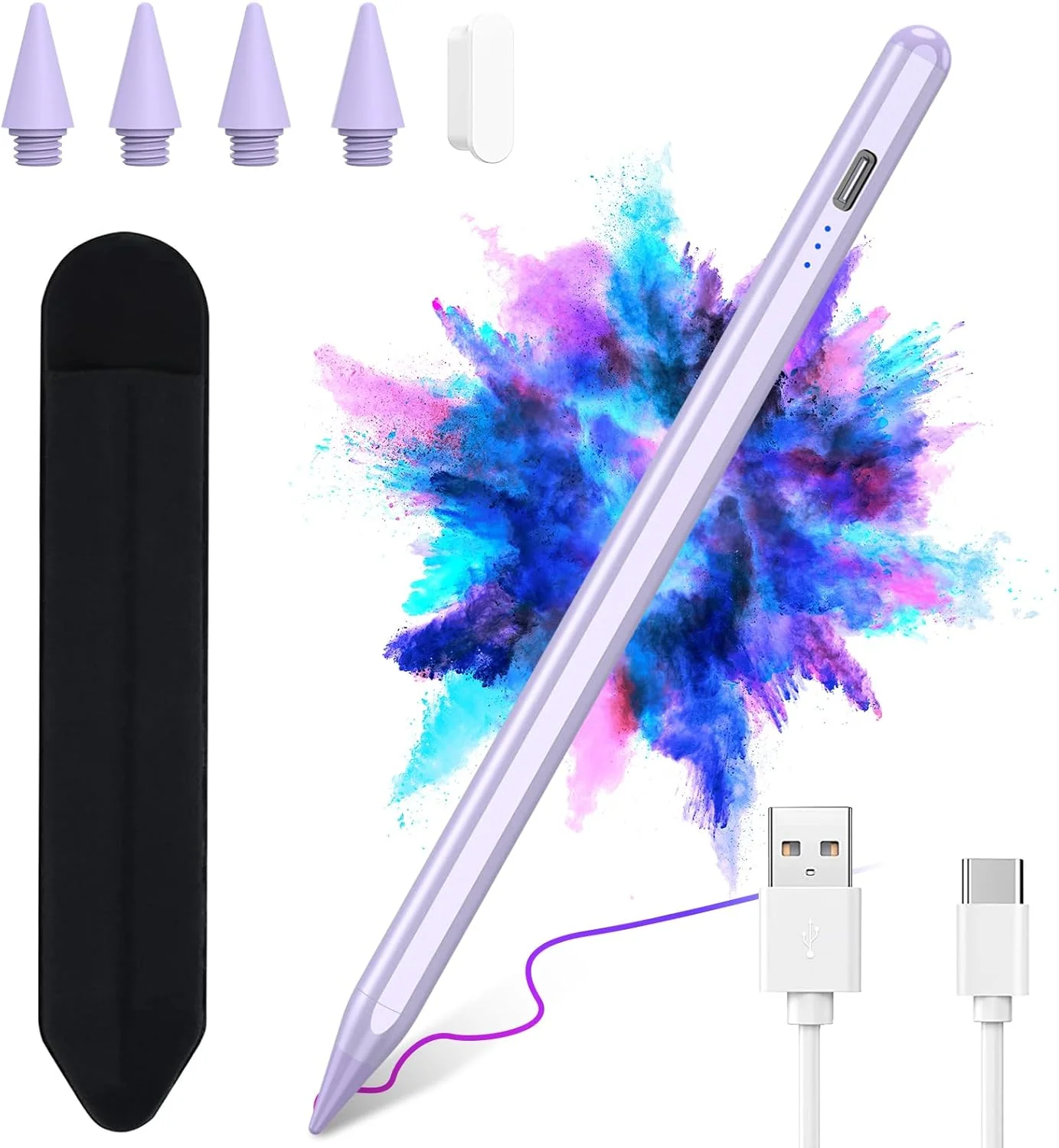 قلم لمسی برای آیپد نسل 11/10/9، برای اپل پنسل (2018-2025) با قابلیت عدم تشخیص کف دست، برای آیپد A16 نسل 10/9/8/7/6، ایر 11/13، ایر 3/4/5/M2، پرو 11 اینچ/12.9 اینچ، مینی نسل 5/6، بنفش قلم لمسی برای آیپد نسل 11/10/9، برای اپل پنسل (2018-2025) با قابلیت عدم تشخیص کف دست، برای آیپد A16 نسل 10/9/8/7/6، ایر 11/13، ایر 3/4/5/M2، پرو 11 اینچ/12.9 اینچ، مینی نسل 5/6، بنفش