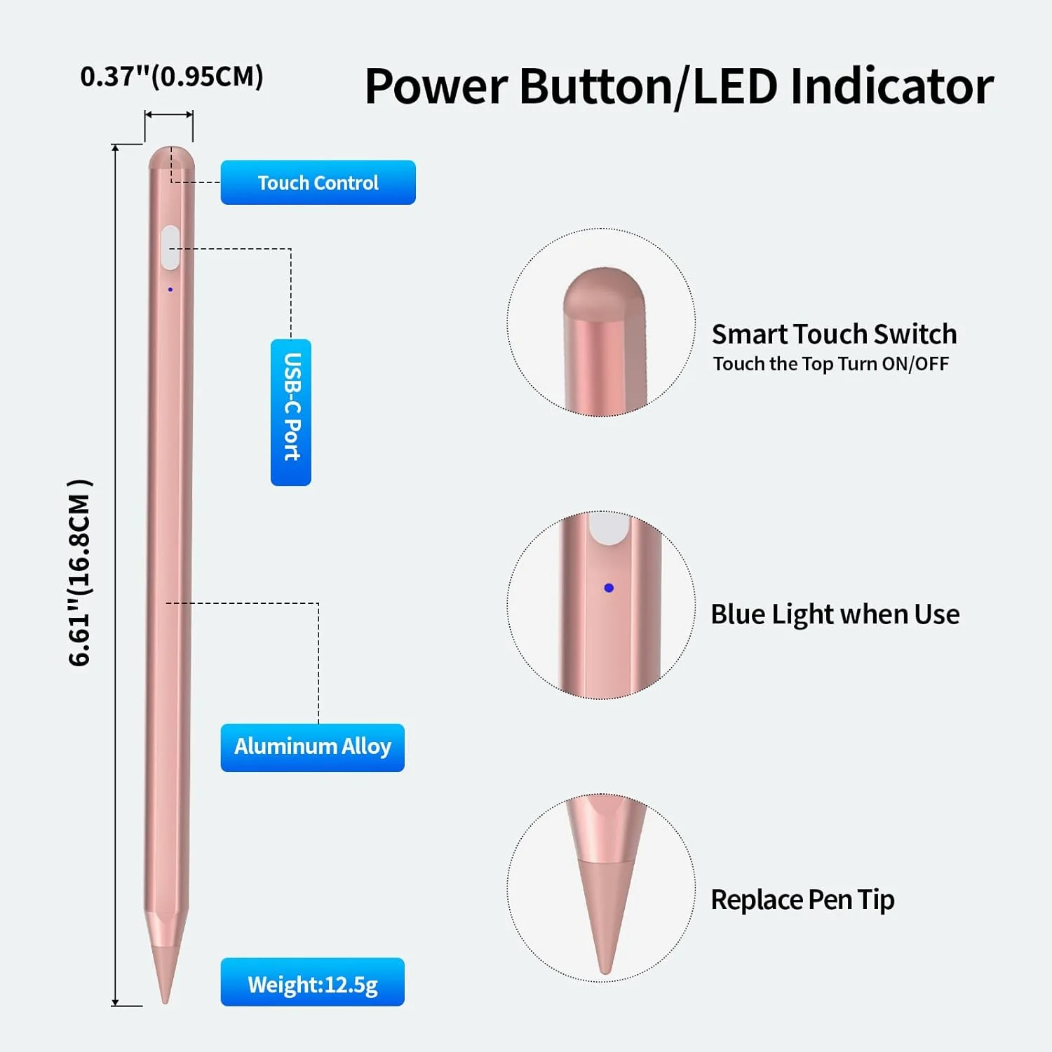 قلم لمسی برای آیپد G2 با شارژ 2 برابر سریعتر، سازگار با آیپد های 2018-2025 اپل A16/نسل 10/9/8/7/6 و پرو 12.9/11/13 اینچ M4 و ایر نسل 3/4/5/M2/M3 و مینی نسل 5/6/7، رزگلد قلم لمسی برای آیپد G2 با شارژ 2 برابر سریعتر، سازگار با آیپد های 2018-2025 اپل A16/نسل 10/9/8/7/6 و پرو 12.9/11/13 اینچ M4 و ایر نسل 3/4/5/M2/M3 و مینی نسل 5/6/7، رزگلد
