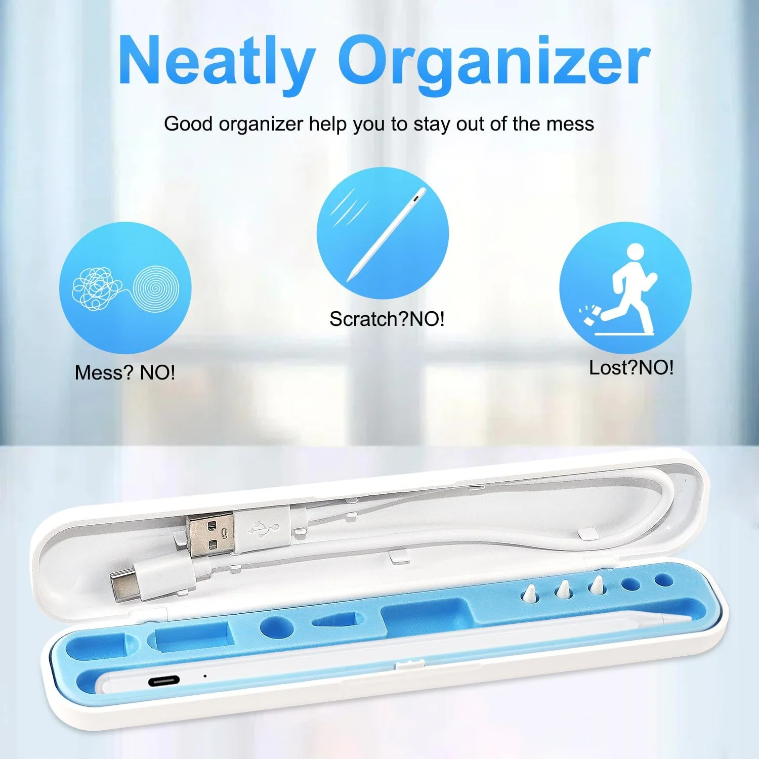 قلم لمسی برای آیپد اپل: شارژ سریع برای قلم آیپد اپل با قابلیت رد دست، حساسیت به زاویه - قلم برای آیپد 10/9/8/7/6، آیپد پرو 12.9 اینچ/11 اینچ/13 اینچ M4، آیپد مینی 6/5، آیپد ایر 5/4/3/11 اینچ-13 اینچ M2