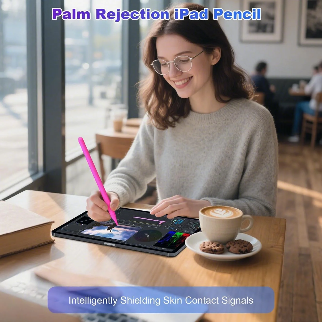 قلم لمسی برای آیپد A16 نسل 11/10 با قابلیت عدم تشخیص کف دست و شارژ سریع، مداد لمسی برای آیپد نسل 11/A16/10/9/8/7/6، پرو 12.9/11/13 اینچ M4، ایر M2/M3/5/4/3، مینی A17/5/6