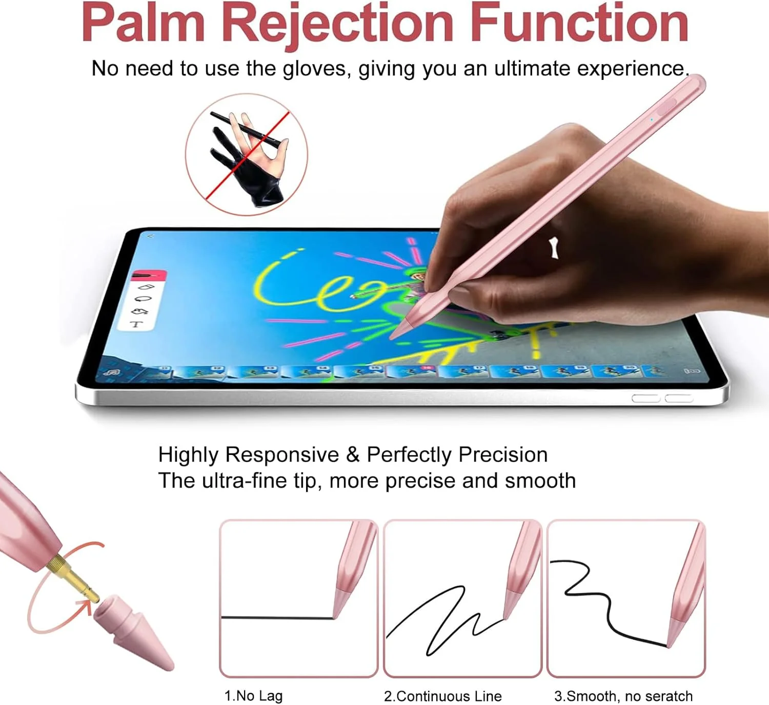 قلم لمسی برای آیپد ۲۰۱۸-۲۰۲۵ با قابلیت تشخیص کف دست، قلم اپل برای آیپد نسل ۱۱/۱۰/۹/۸/۷/۶، آیپد پرو ۱۱/۱۲.۹ اینچ، آیپد ایر جدید ۲۰۲۵ ۱۱ و ۱۳ اینچ (M3/2) / نسل ۵/۴/۳، آیپد مینی نسل ۶/۵ قلم لمسی برای آیپد ۲۰۱۸-۲۰۲۵ با قابلیت تشخیص کف دست، قلم اپل برای آیپد نسل ۱۱/۱۰/۹/۸/۷/۶، آیپد پرو ۱۱/۱۲.۹ اینچ، آیپد ایر جدید ۲۰۲۵ ۱۱ و ۱۳ اینچ (M3/2) / نسل ۵/۴/۳، آیپد مینی نسل ۶/۵