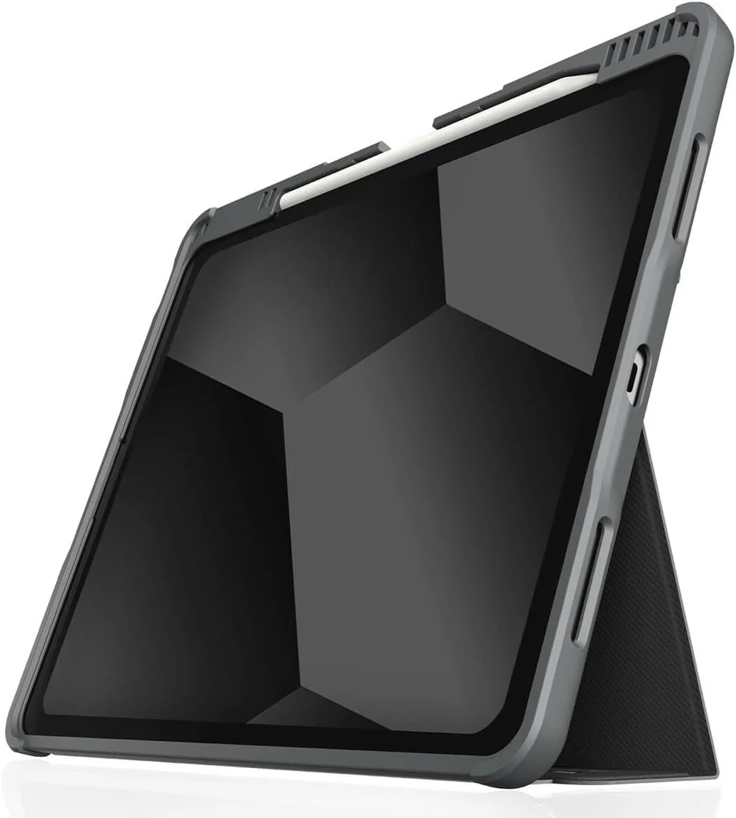 کیف محافظ محکم STM Dux Plus برای آیپد ایر ۱۳ اینچ M2 2024 | دارای استاندارد محافظت در برابر سقوط نظامی، استند تاشو، محل نگهداری قلم اپل، ضد لغزش، مناسب کودکان، پشت شفاف، حالت خواب/بیدار خودکار - مشکی کیف محافظ محکم STM Dux Plus برای آیپد ایر ۱۳ اینچ M2 2024 | دارای استاندارد محافظت در برابر سقوط نظامی، استند تاشو، محل نگهداری قلم اپل، ضد لغزش، مناسب کودکان، پشت شفاف، حالت خواب/بیدار خودکار - مشکی