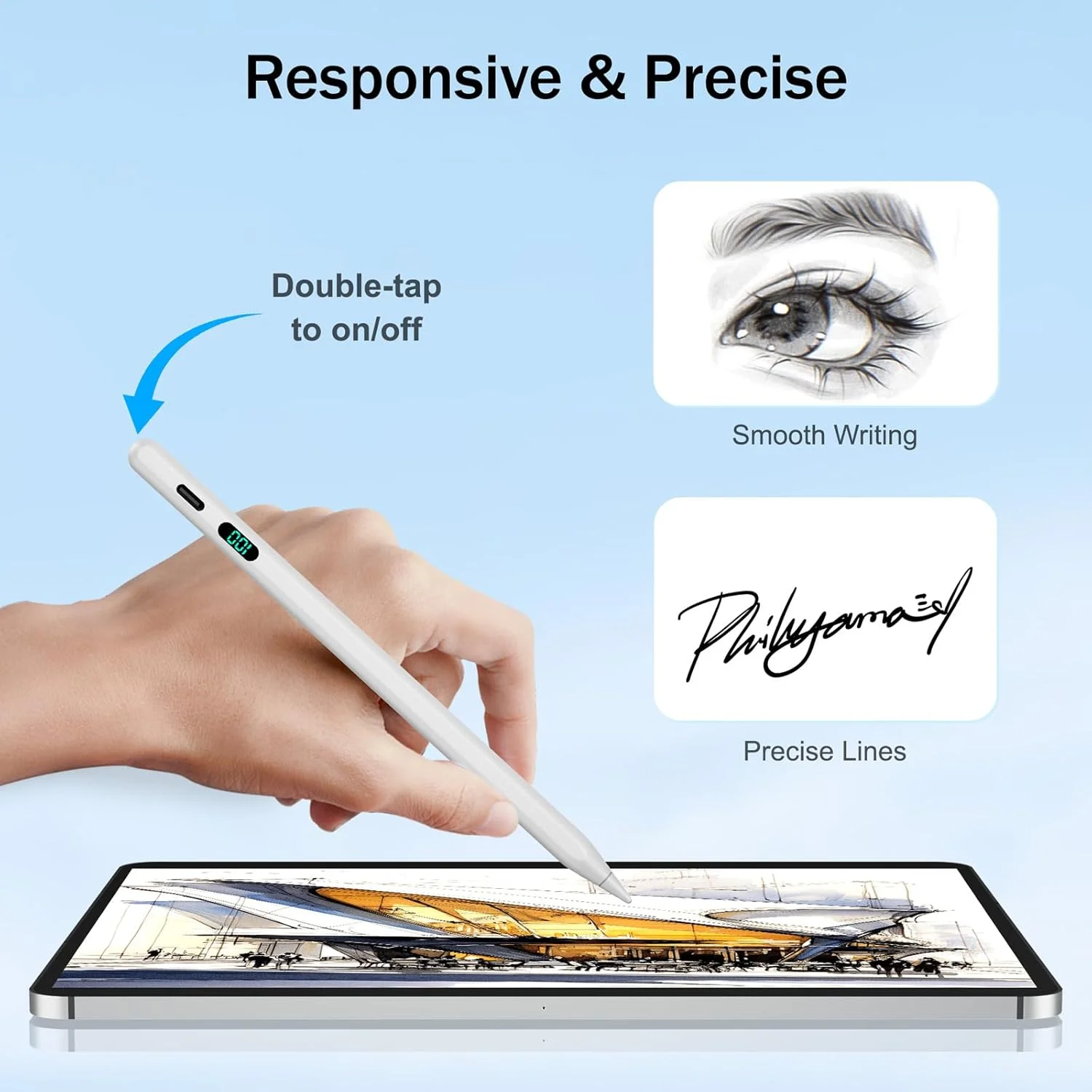 قلم لمسی برای آیپد 2018-2025 با نمایشگر LED میزان شارژ و شارژ سریع، قلم با قابلیت جلوگیری از لمس ناخواسته کف دست برای آیپد نسل 10/9/8/7/6، نسل 11 (A16)، ایر 11/13 M2/M3، پرو 11/13 M4/M5، پرو 12.9 اینچ، ایر 5/4/3، مینی 7/6/5 قلم لمسی برای آیپد 2018-2025 با نمایشگر LED میزان شارژ و شارژ سریع، قلم با قابلیت جلوگیری از لمس ناخواسته کف دست برای آیپد نسل 10/9/8/7/6، نسل 11 (A16)، ایر 11/13 M2/M3، پرو 11/13 M4/M5، پرو 12.9 اینچ، ایر 5/4/3، مینی 7/6/5