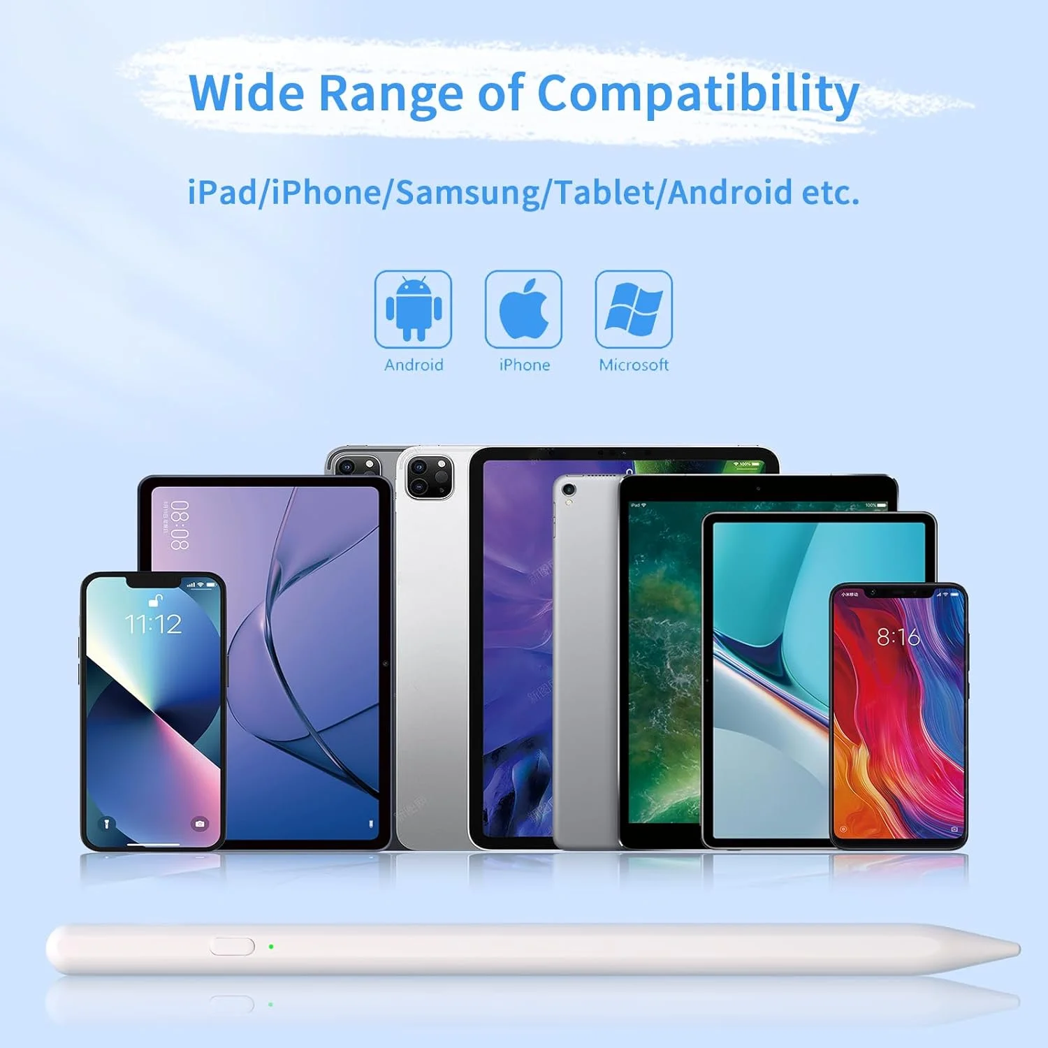 قلم لمسی برای صفحه نمایش های لمسی، قلم آیپد نوک ظریف یونیورسال با جذب مغناطیسی سازگار با آیفون/آیپد/سامسونگ/اندروید/تبلت و سایر صفحه نمایش های لمسی (سفید) قلم لمسی برای صفحه نمایش های لمسی، قلم آیپد نوک ظریف یونیورسال با جذب مغناطیسی سازگار با آیفون/آیپد/سامسونگ/اندروید/تبلت و سایر صفحه نمایش های لمسی (سفید)