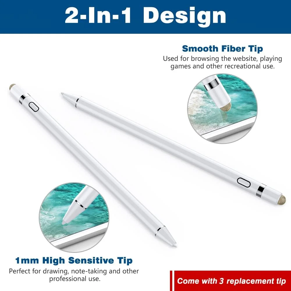 قلم لمسی TiMOVO برای آیپد نسل 11/10/9/8/7، 20 ساعت کارکرد، قلم آیپد با قابلیت عدم تشخیص کف دست سازگار با آیپد ایر 11 اینچ/13 اینچ (M3/M2)/نسل 5/4، مینی نسل 6/5، قلم آیپد بسیار دقیق نسل 1، سفید قلم لمسی TiMOVO برای آیپد نسل 11/10/9/8/7، 20 ساعت کارکرد، قلم آیپد با قابلیت عدم تشخیص کف دست سازگار با آیپد ایر 11 اینچ/13 اینچ (M3/M2)/نسل 5/4، مینی نسل 6/5، قلم آیپد بسیار دقیق نسل 1، سفید