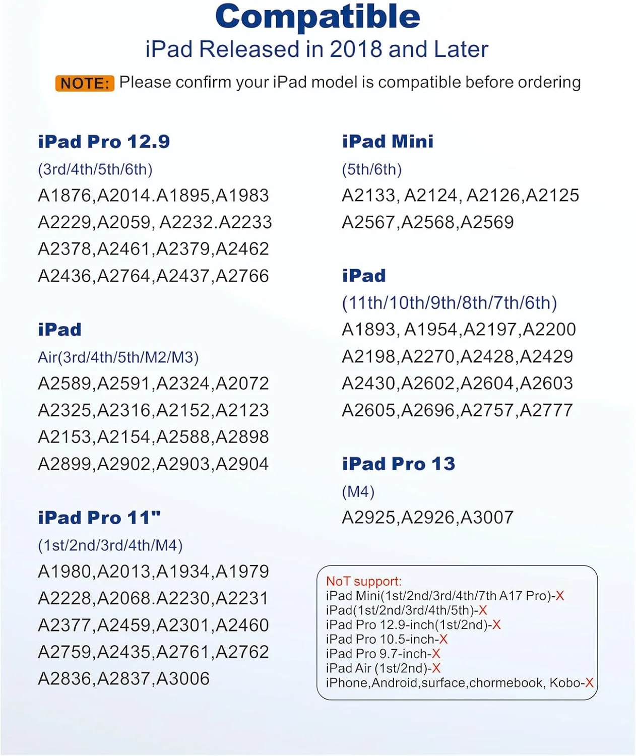 قلم برای آیپد نسل ۱۱/۱۰/۹، قلم لمسی با شارژ سریع برای آیپد، جلوگیری از لمس ناخواسته کف دست، حساسیت به زاویه، سازگار با آیپد A16/10/9/8/7/6، پرو M4/13/12.9 اینچ/۱۱ اینچ، ایر M3/M2/5/4/3، مینی ۶/۵ قلم برای آیپد نسل ۱۱/۱۰/۹، قلم لمسی با شارژ سریع برای آیپد، جلوگیری از لمس ناخواسته کف دست، حساسیت به زاویه، سازگار با آیپد A16/10/9/8/7/6، پرو M4/13/12.9 اینچ/۱۱ اینچ، ایر M3/M2/5/4/3، مینی ۶/۵