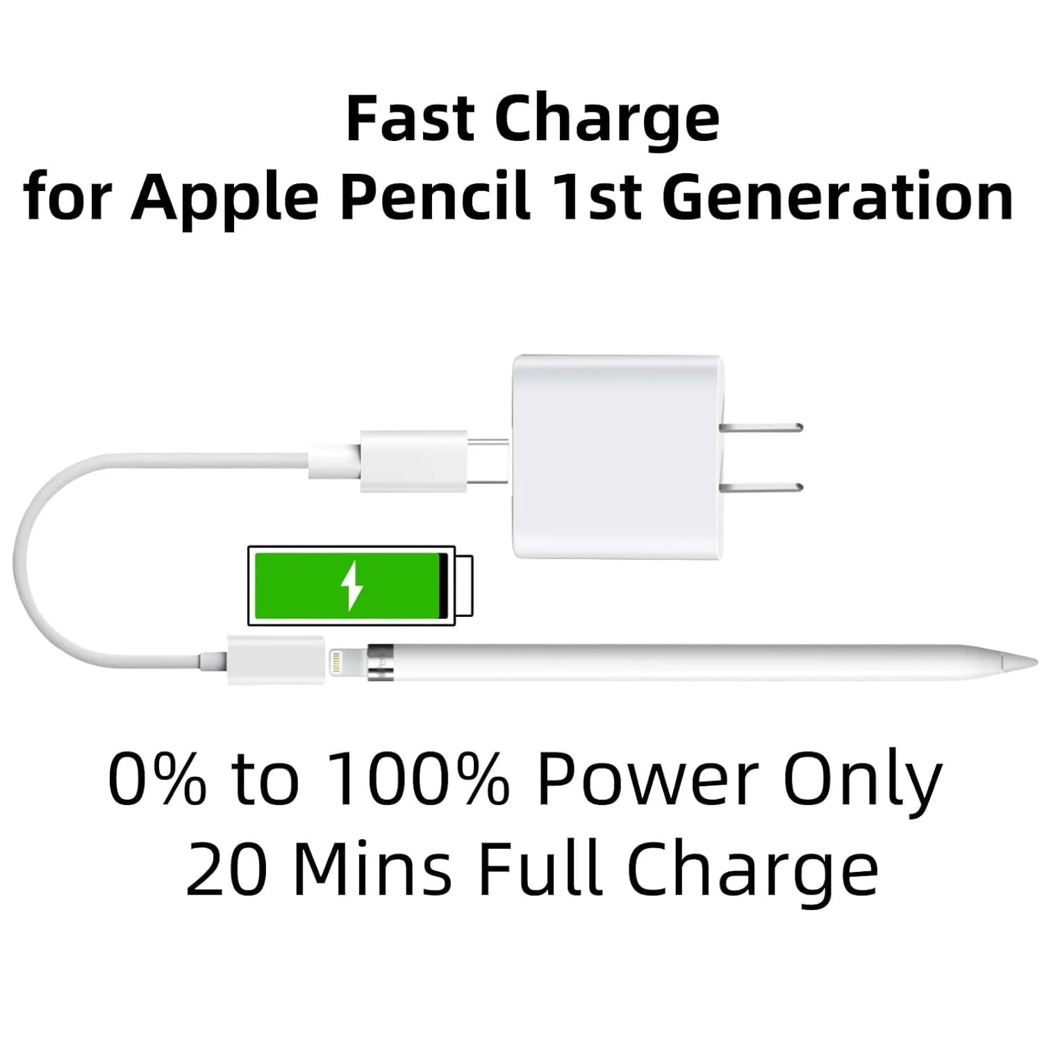 شارژر مداد لمسی اپل، 1 متر کابل USB C نر به لایتنینگ ماده، سازگار با مداد لمسی نسل اول اپل شارژر مداد لمسی اپل، 1 متر کابل USB C نر به لایتنینگ ماده، سازگار با مداد لمسی نسل اول اپل