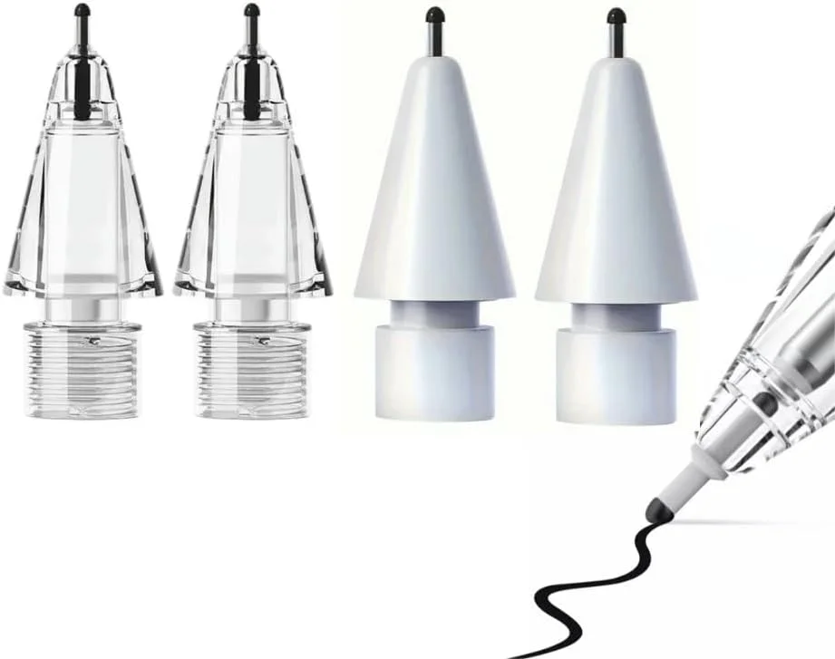 نوک های جایگزین قلم برای قلم لمسی اپل پرو، نوک های قلم پرو مناسب برای قلم های نسل 2 و 1 اپل و قلم دیجیتال لاجیتک، نوک های سوزنی قلم با جعبه، مجموعه نوک های بی صدا قلم آیپد پرو (4B&2B) سفید نوک های جایگزین قلم برای قلم لمسی اپل پرو، نوک های قلم پرو مناسب برای قلم های نسل 2 و 1 اپل و قلم دیجیتال لاجیتک، نوک های سوزنی قلم با جعبه، مجموعه نوک های بی صدا قلم آیپد پرو (4B&2B) سفید