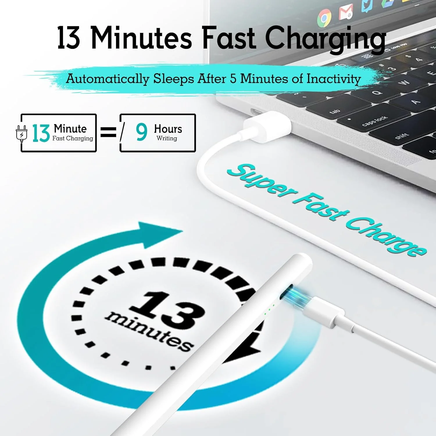 قلم لمسی برای آیپد نسل ۱۱ و ۱۰ - شارژ ۲ برابر سریعتر، تشخیص شیب و جلوگیری از لمس ناخواسته کف دست، سازگار با آیپد پرو ۱۲.۹/۱۱/M4، ایر ۵/M2، مینی ۶، آیپد نسل ۶ تا ۱۱ (۲۰۱۸-۲۰۲۵) قلم لمسی برای آیپد نسل ۱۱ و ۱۰ - شارژ ۲ برابر سریعتر، تشخیص شیب و جلوگیری از لمس ناخواسته کف دست، سازگار با آیپد پرو ۱۲.۹/۱۱/M4، ایر ۵/M2، مینی ۶، آیپد نسل ۶ تا ۱۱ (۲۰۱۸-۲۰۲۵)