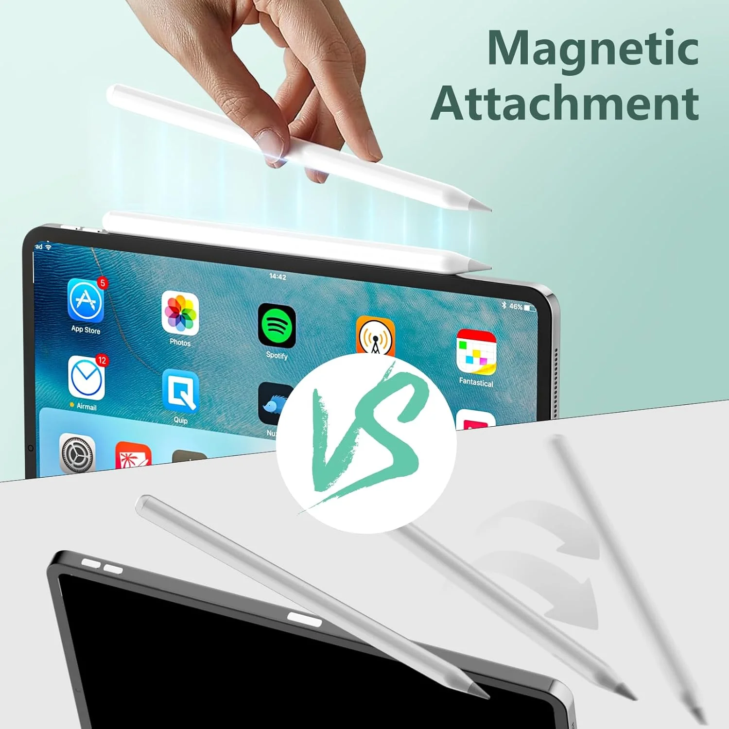 قلم لمسی برای آیپد با شارژ مغناطیسی، قلم آیپد برای آیپد نسل 6 تا 10، سازگار با Apple Pro 2018-2025، mini 5/6 قلم لمسی برای آیپد با شارژ مغناطیسی، قلم آیپد برای آیپد نسل 6 تا 10، سازگار با Apple Pro 2018-2025، mini 5/6