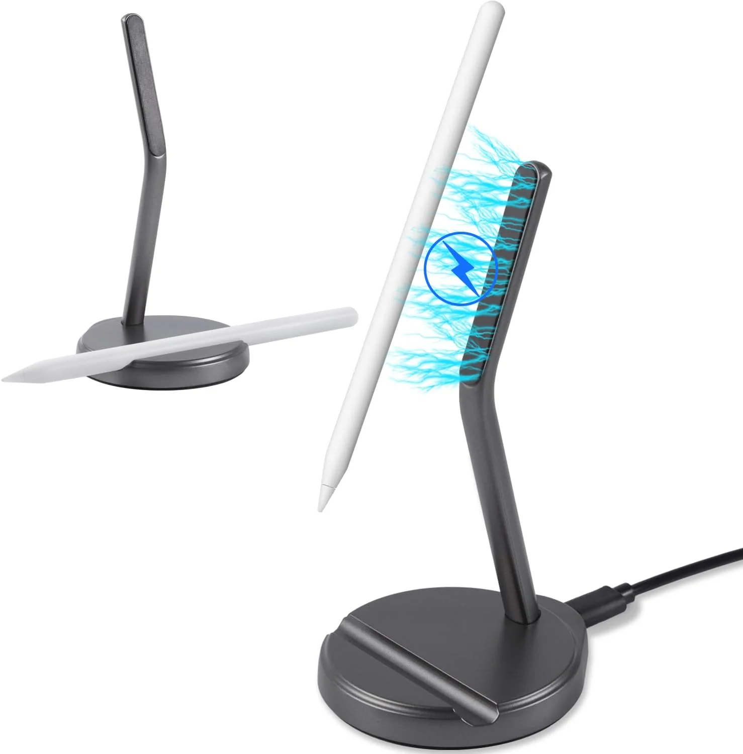 شارژر مغناطیسی بیسیم 2 در 1 LIGHTMEUP و پایه نگهدارنده سازگار فقط با قلم اپل نسل 2 - شارژر رومیزی مغناطیسی با شارژ بیسیم و نشانگر LED شارژ شارژر مغناطیسی بیسیم 2 در 1 LIGHTMEUP و پایه نگهدارنده سازگار فقط با قلم اپل نسل 2 - شارژر رومیزی مغناطیسی با شارژ بیسیم و نشانگر LED شارژ