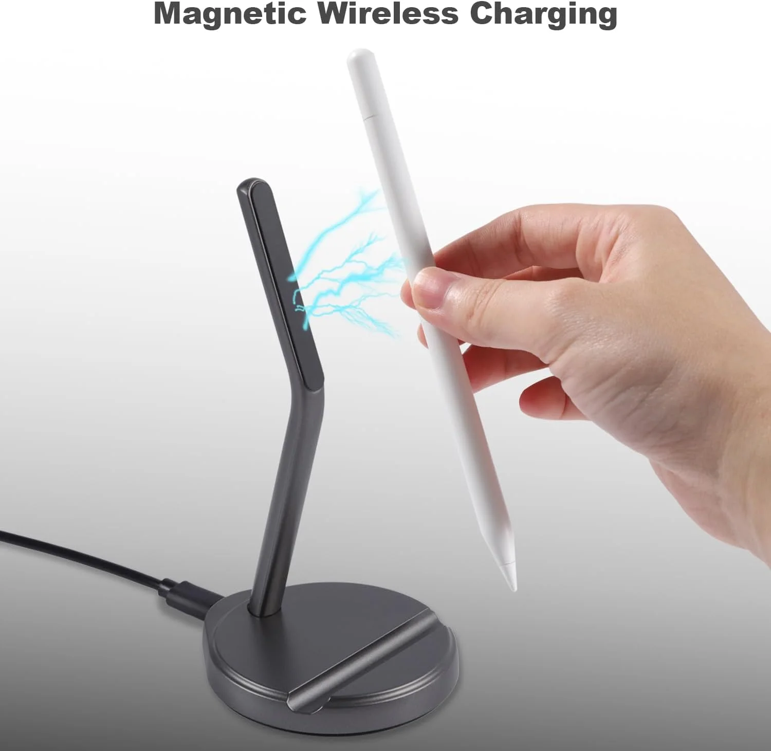 شارژر مغناطیسی بیسیم 2 در 1 LIGHTMEUP و پایه نگهدارنده سازگار فقط با قلم اپل نسل 2 - شارژر رومیزی مغناطیسی با شارژ بیسیم و نشانگر LED شارژ شارژر مغناطیسی بیسیم 2 در 1 LIGHTMEUP و پایه نگهدارنده سازگار فقط با قلم اپل نسل 2 - شارژر رومیزی مغناطیسی با شارژ بیسیم و نشانگر LED شارژ