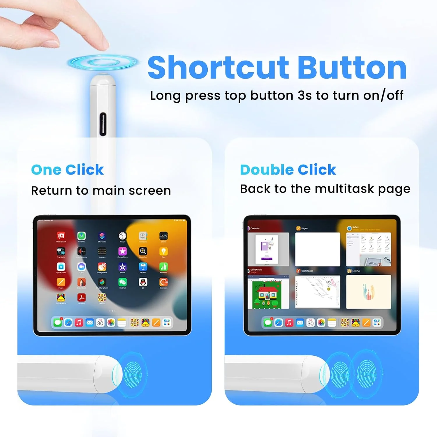 قلم لمسی اپل مناسب آیپد نسل دهم/نهم، قلم برای آیپد ایر نسل چهارم/پنجم/M2/M3، آیپد مینی نسل ششم/هفتم، آیپد پرو 11/12.9/13 اینچ M4، شارژ بی سیم مغناطیسی، قلم استایلوس با قابلیت عدم تشخیص کف دست برای آیپد 6/7/8/9/10/A16 قلم لمسی اپل مناسب آیپد نسل دهم/نهم، قلم برای آیپد ایر نسل چهارم/پنجم/M2/M3، آیپد مینی نسل ششم/هفتم، آیپد پرو 11/12.9/13 اینچ M4، شارژ بی سیم مغناطیسی، قلم استایلوس با قابلیت عدم تشخیص کف دست برای آیپد 6/7/8/9/10/A16