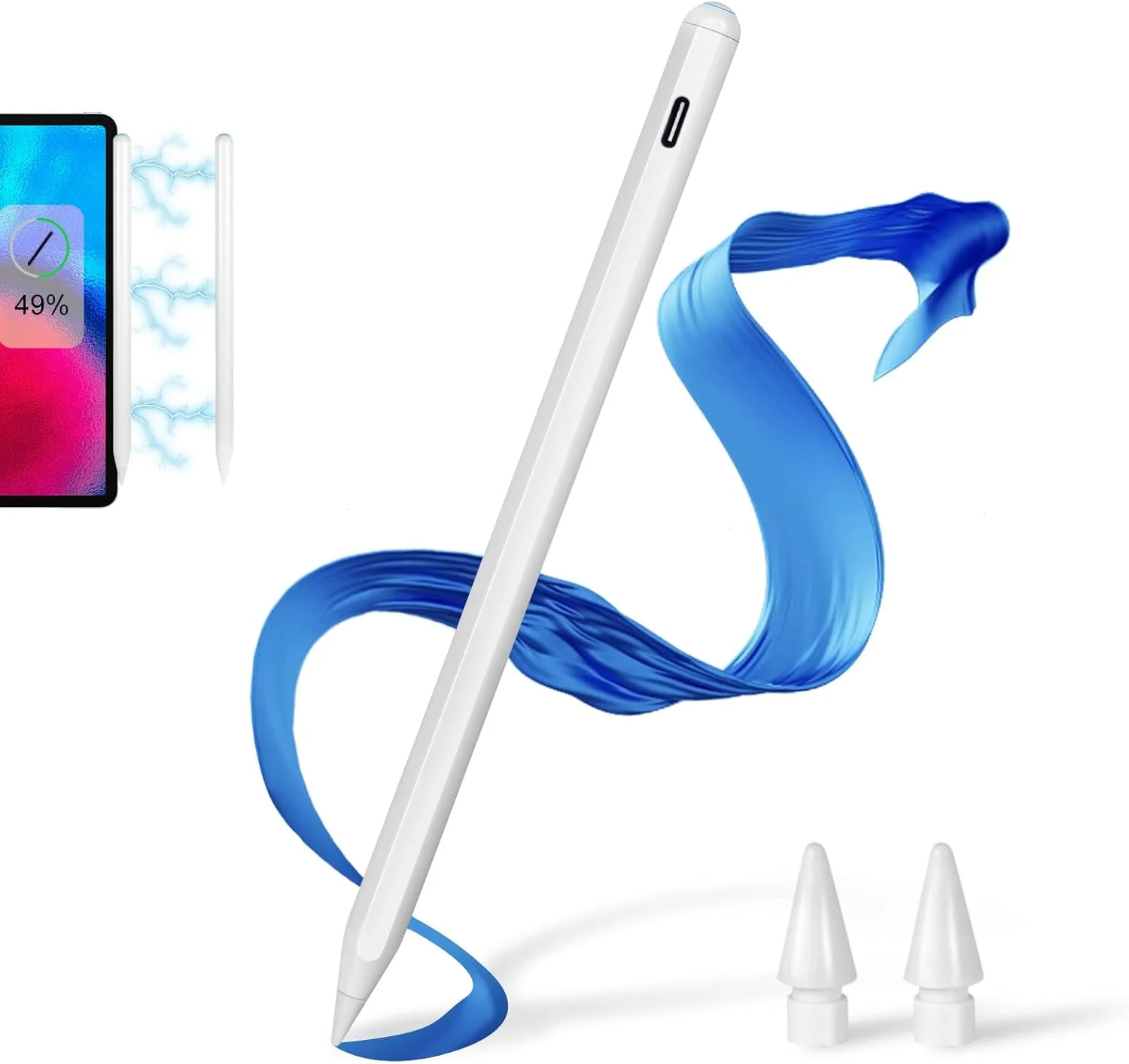 قلم آیپد نسل دهم/نهم/هشتم، نسل دوم با قابلیت شارژ بیسیم مغناطیسی، مناسب برای آیپد ایر نسل پنجم/چهارم، آیپد پرو ۱۱ اینچ/۱۲.۹ اینچ، آیپد مینی نسل ششم، قلم حساس به زاویه با قابلیت رد کف دست، سفید قلم آیپد نسل دهم/نهم/هشتم، نسل دوم با قابلیت شارژ بیسیم مغناطیسی، مناسب برای آیپد ایر نسل پنجم/چهارم، آیپد پرو ۱۱ اینچ/۱۲.۹ اینچ، آیپد مینی نسل ششم، قلم حساس به زاویه با قابلیت رد کف دست، سفید