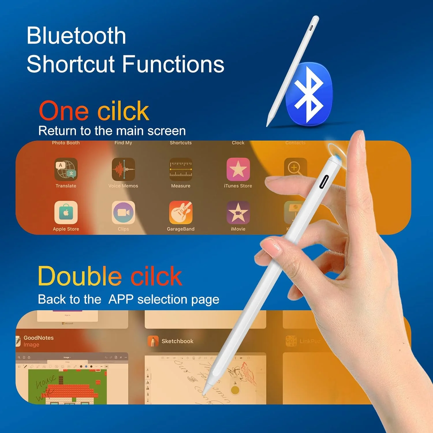 قلم آیپد نسل دهم/نهم/هشتم، نسل دوم با قابلیت شارژ بیسیم مغناطیسی، مناسب برای آیپد ایر نسل پنجم/چهارم، آیپد پرو ۱۱ اینچ/۱۲.۹ اینچ، آیپد مینی نسل ششم، قلم حساس به زاویه با قابلیت رد کف دست، سفید قلم آیپد نسل دهم/نهم/هشتم، نسل دوم با قابلیت شارژ بیسیم مغناطیسی، مناسب برای آیپد ایر نسل پنجم/چهارم، آیپد پرو ۱۱ اینچ/۱۲.۹ اینچ، آیپد مینی نسل ششم، قلم حساس به زاویه با قابلیت رد کف دست، سفید