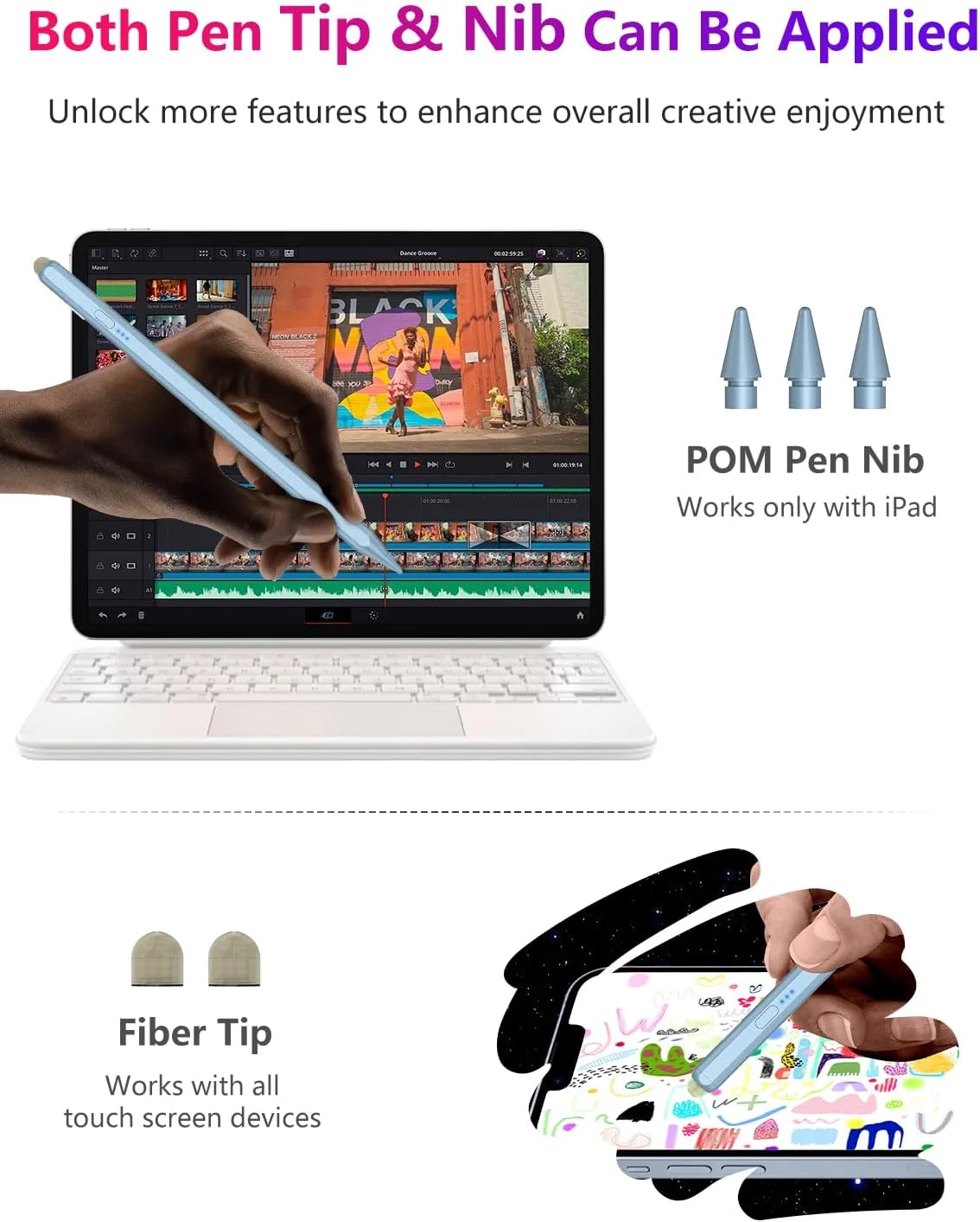 قلم لمسی آیپد نسل 9 و 10 (دو سر)، قلم استایلوس با شارژ سریع 15 دقیقه ای با قابلیت رد تماس دست و حساسیت به زاویه، سازگار با پرو 11/13/M4، 12.9 3-6، ایر M2/3-5، آیپد 6-10، مینی 5-6 قلم لمسی آیپد نسل 9 و 10 (دو سر)، قلم استایلوس با شارژ سریع 15 دقیقه ای با قابلیت رد تماس دست و حساسیت به زاویه، سازگار با پرو 11/13/M4، 12.9 3-6، ایر M2/3-5، آیپد 6-10، مینی 5-6