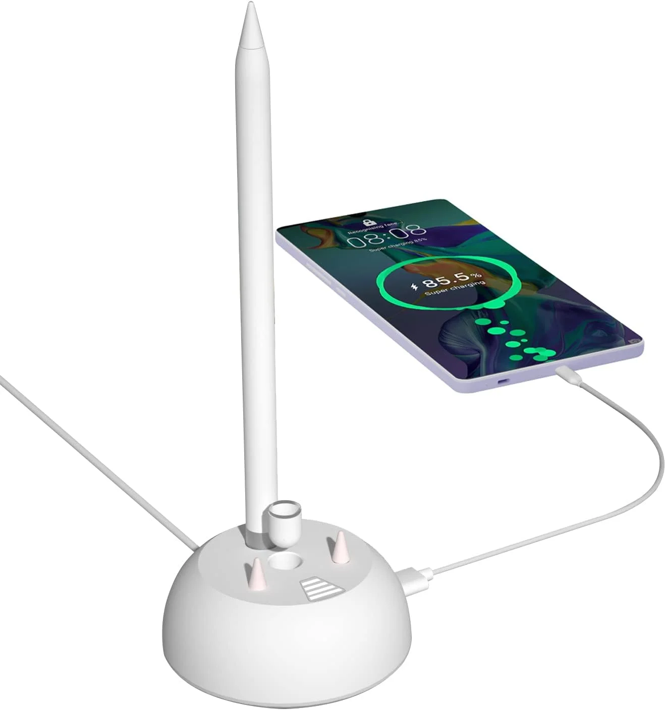 پایه شارژر قلم لمسی سازگار با قلم نسل اول آیپد، دارای درگاه USB و نشانگر LED پایه شارژر قلم لمسی سازگار با قلم نسل اول آیپد، دارای درگاه USB و نشانگر LED