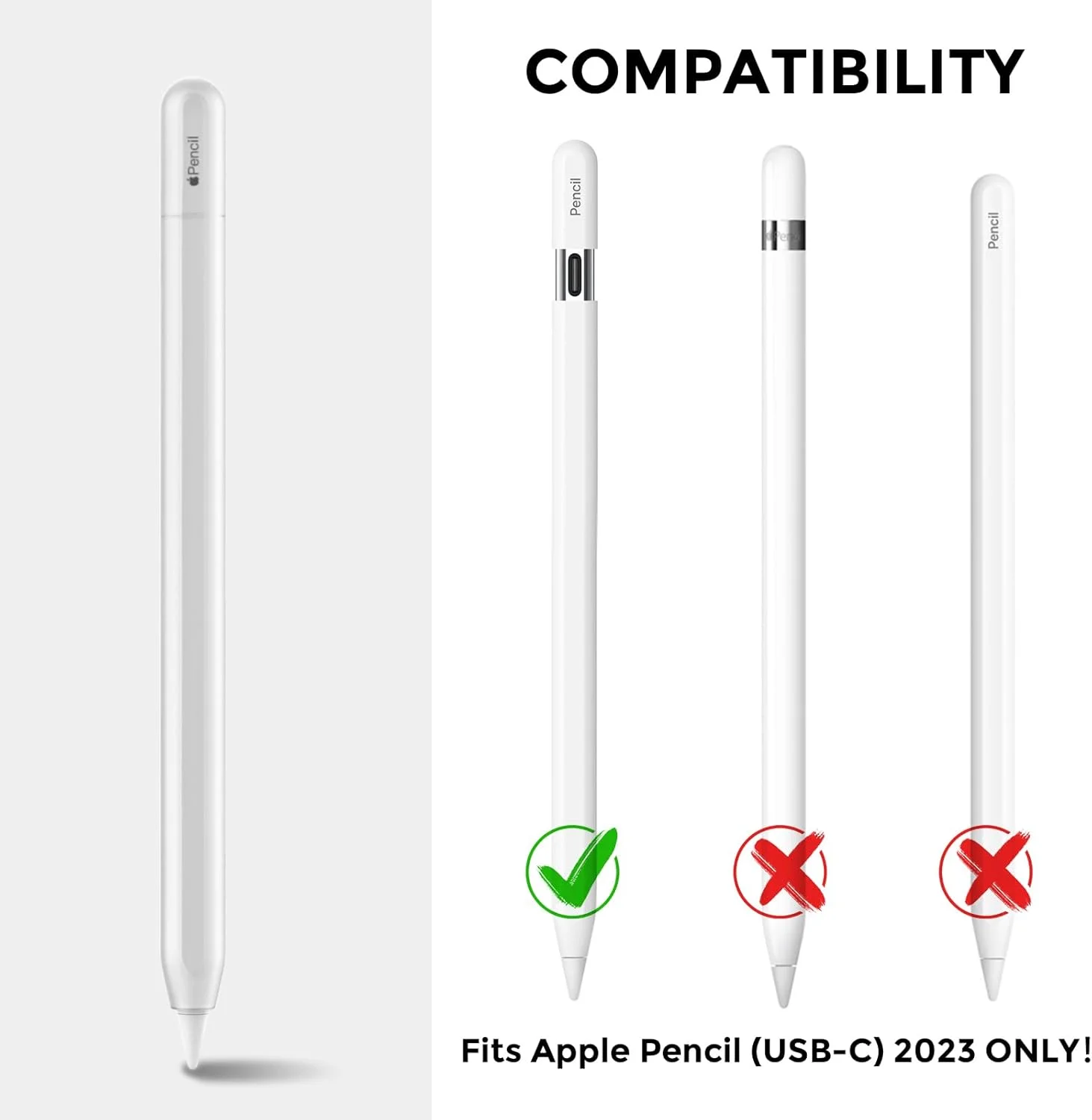 محافظ سیلیکونی AhaStyle برای قلم اپل (USB-C) 2023، پوشش محافظ نازک و ضد لغزش، سازگار با قلم اپل USB C (شفاف) محافظ سیلیکونی AhaStyle برای قلم اپل (USB-C) 2023، پوشش محافظ نازک و ضد لغزش، سازگار با قلم اپل USB C (شفاف)