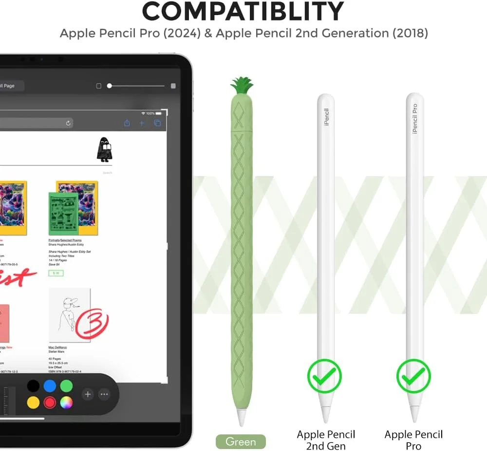 محافظ سیلیکونی نرم و بامزه آهااستایل با طرح میوه، سازگار با قلم اپل پرو و نسل دوم (سبز آووکادو) محافظ سیلیکونی نرم و بامزه آهااستایل با طرح میوه، سازگار با قلم اپل پرو و نسل دوم (سبز آووکادو)