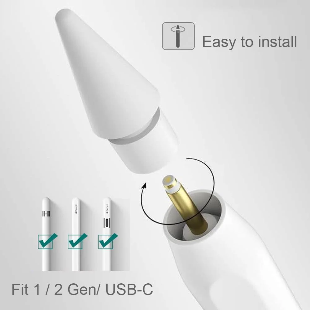 بسته 4 عددی نوک فلزی ارتقا یافته جایگزین برای قلم اپل نسل 1/2، USB-C و قلم پرو، بادوام و دقیق (4 جایگزین) بسته 4 عددی نوک فلزی ارتقا یافته جایگزین برای قلم اپل نسل 1/2، USB-C و قلم پرو، بادوام و دقیق (4 جایگزین)
