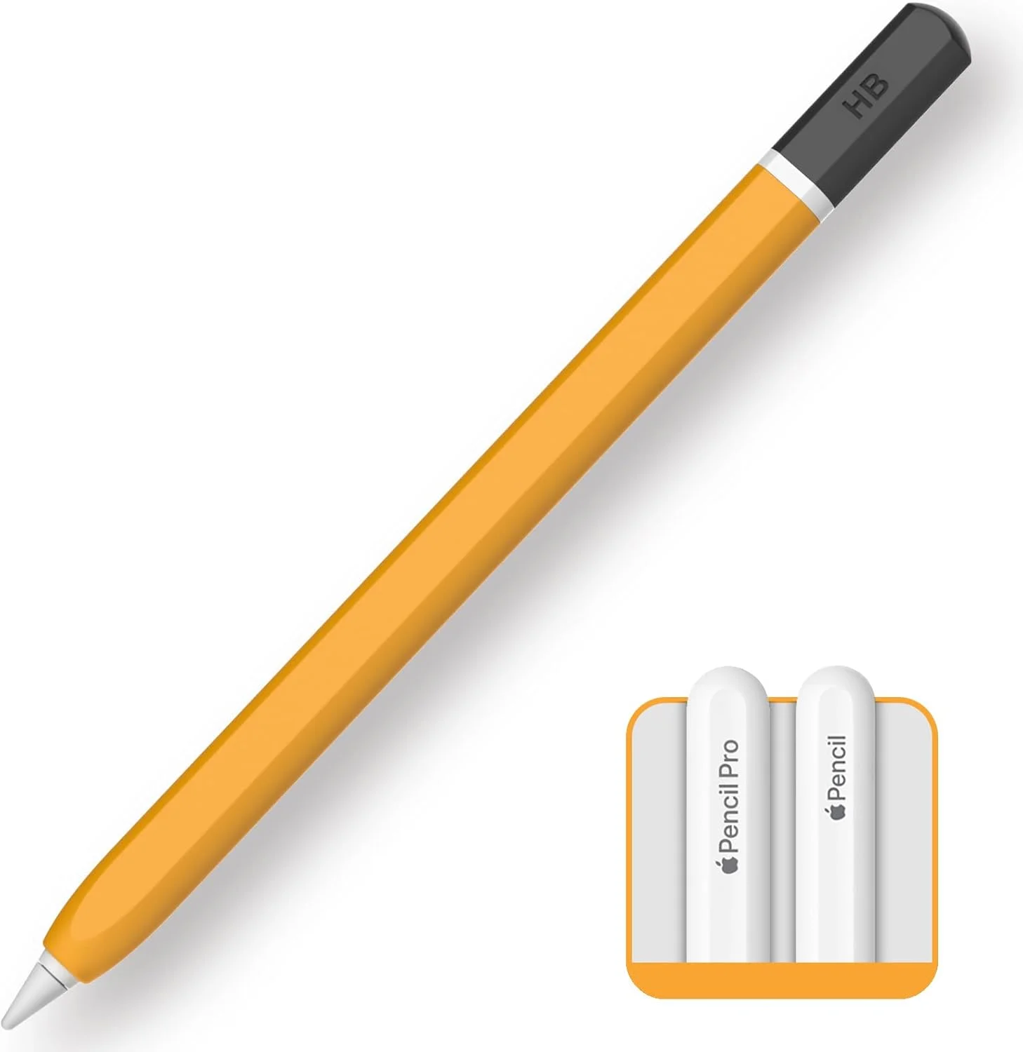 کاور مداد اپل پرو، طراحی کلاسیک مداد، کاور مداد اپل 2 / پرو، کاور سیلیکونی نسل دوم مداد اپل، روکش عالی مداد اپل پرو (زرد)