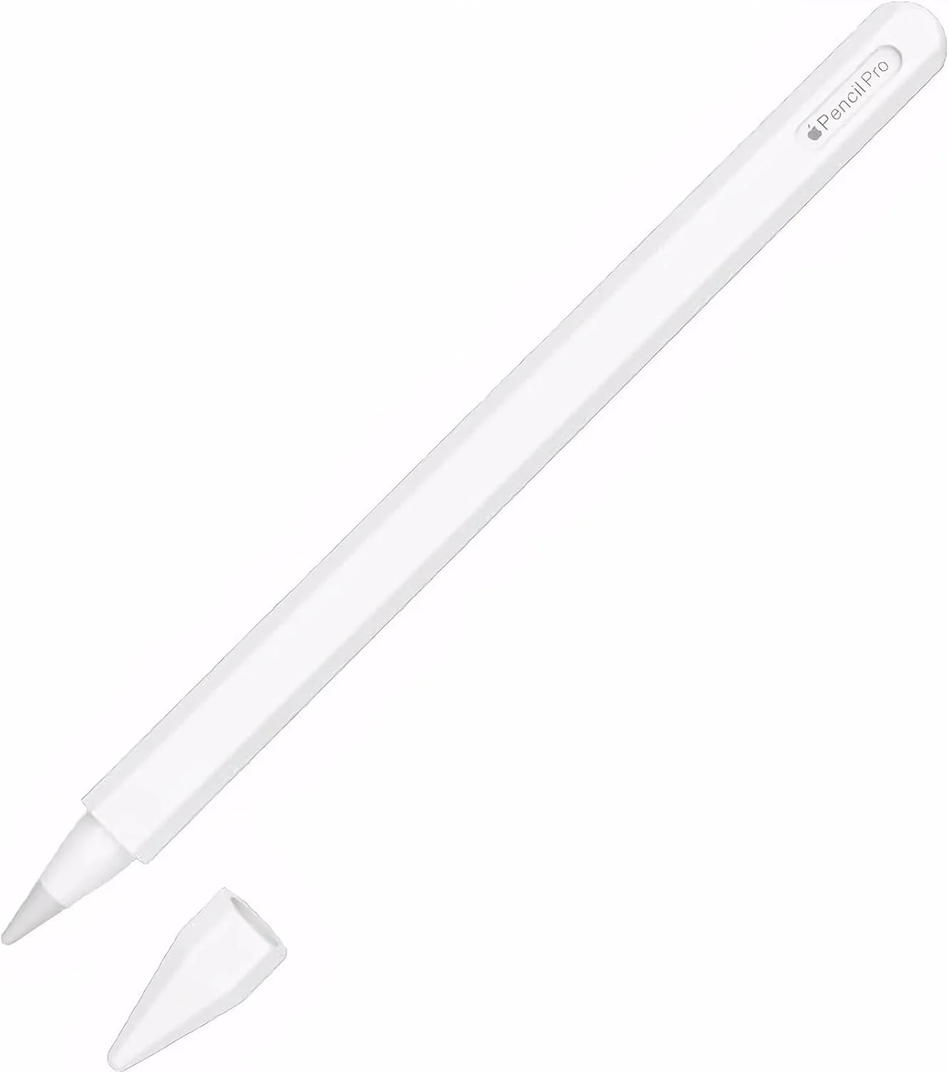 محافظ سیلیکونی T Tersely برای اپل پنسل پرو 2024 (مناسب برای اپل پنسل 2 نیست)، روکش نرم + محافظ نوک، روکش ضد لغزش قلم (شفاف)