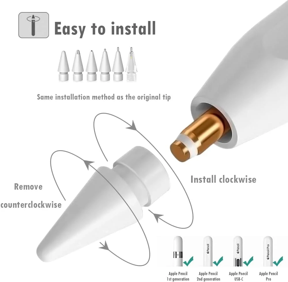 نوک های جایگزین مداد برای مداد اپل، مجموعه نوک های بادوام مداد برای نوک مداد اپل (12 عدد) نوک های جایگزین مداد برای مداد اپل، مجموعه نوک های بادوام مداد برای نوک مداد اپل (12 عدد)