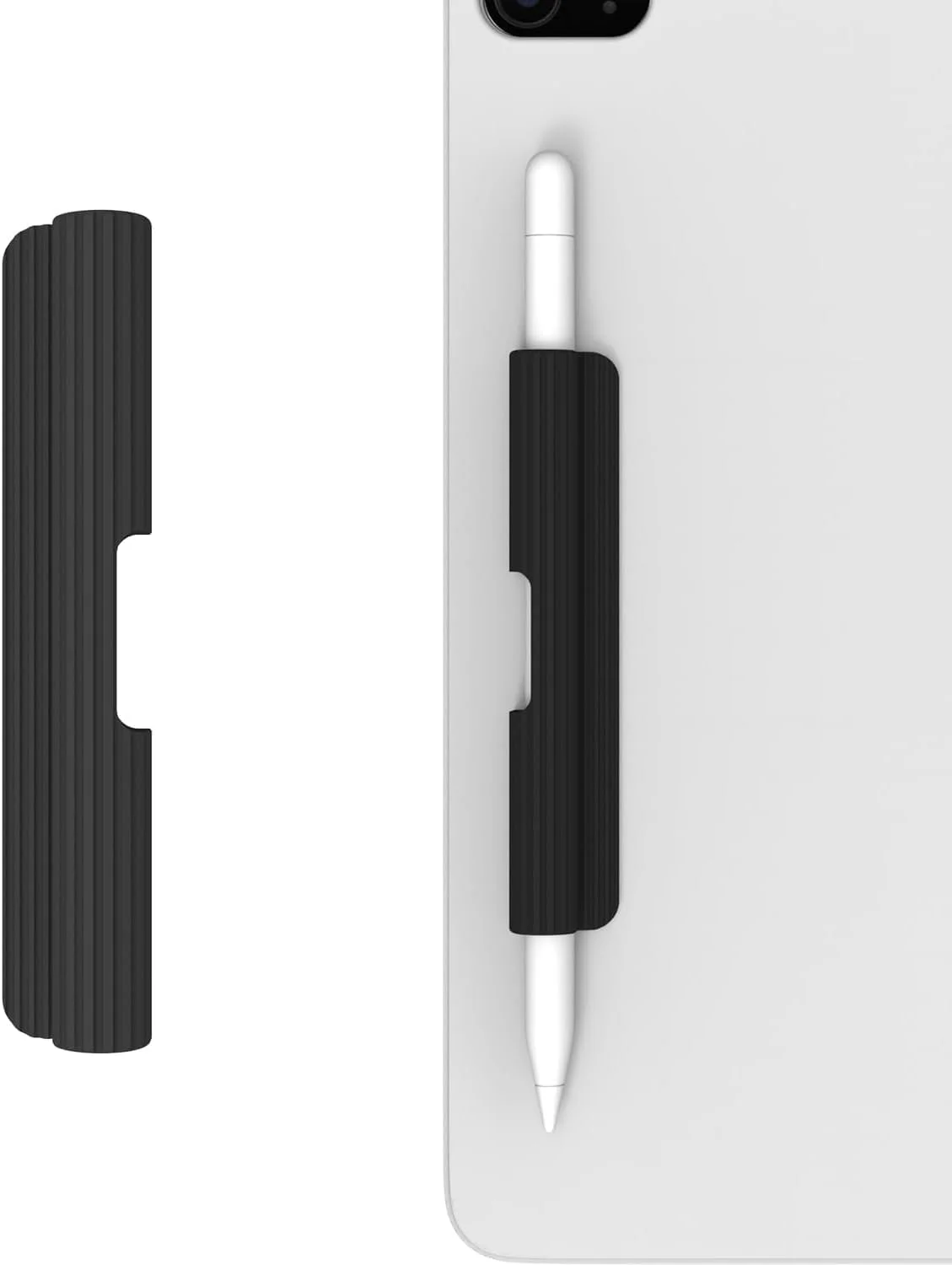 نگهدارنده مداد سیلیکونی، سازگار با قلم لمسی نسل 1 و 2، اتصال چسبنده قوی به قاب آیپد برای قلم های استایلوس، مشکی نگهدارنده مداد سیلیکونی، سازگار با قلم لمسی نسل 1 و 2، اتصال چسبنده قوی به قاب آیپد برای قلم های استایلوس، مشکی